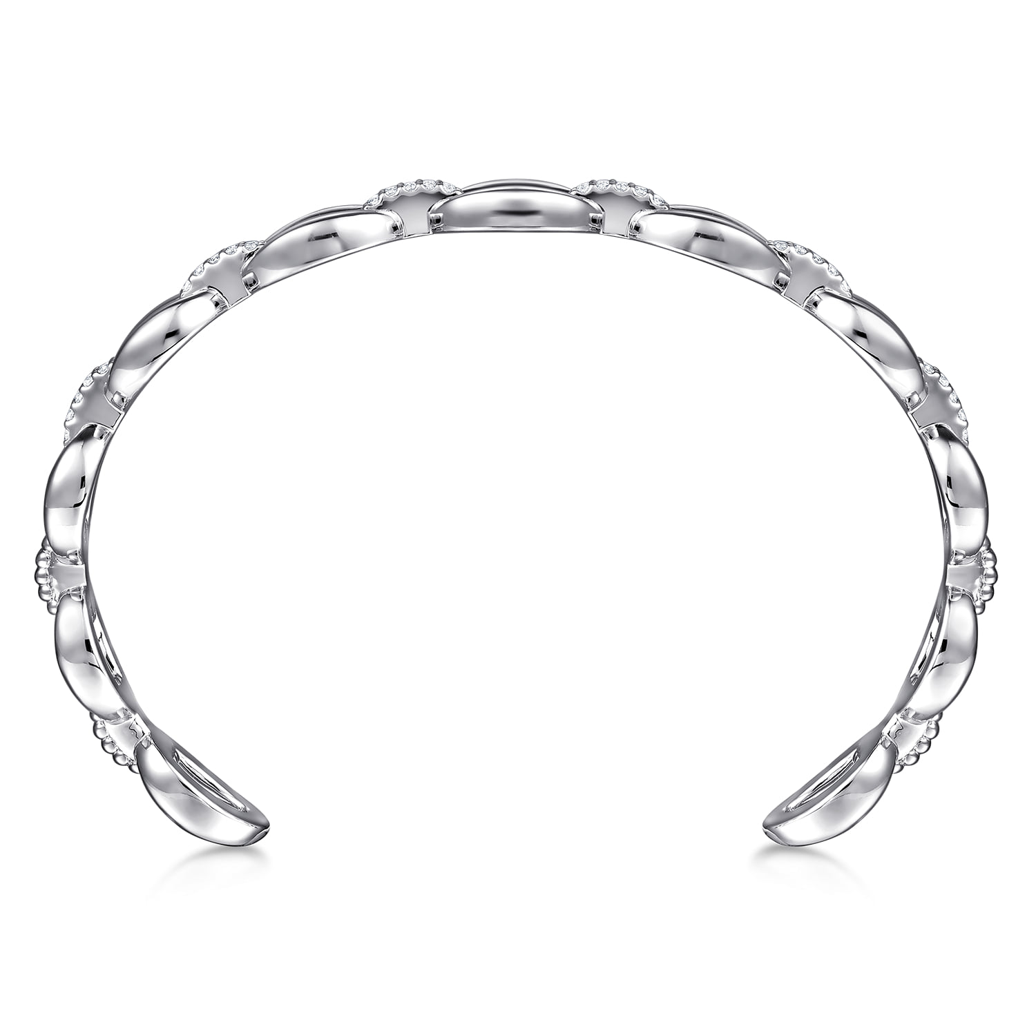 White Sapphire Bujukan Link Chain Bangle in Sterling Silver, photograph 3