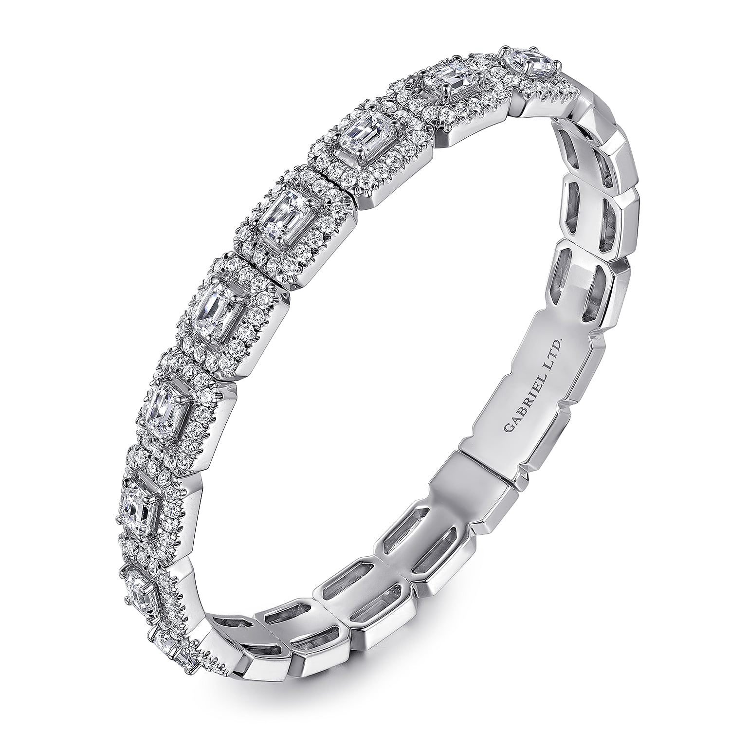 Diamond Bangle in 18K White Gold, photograph 2