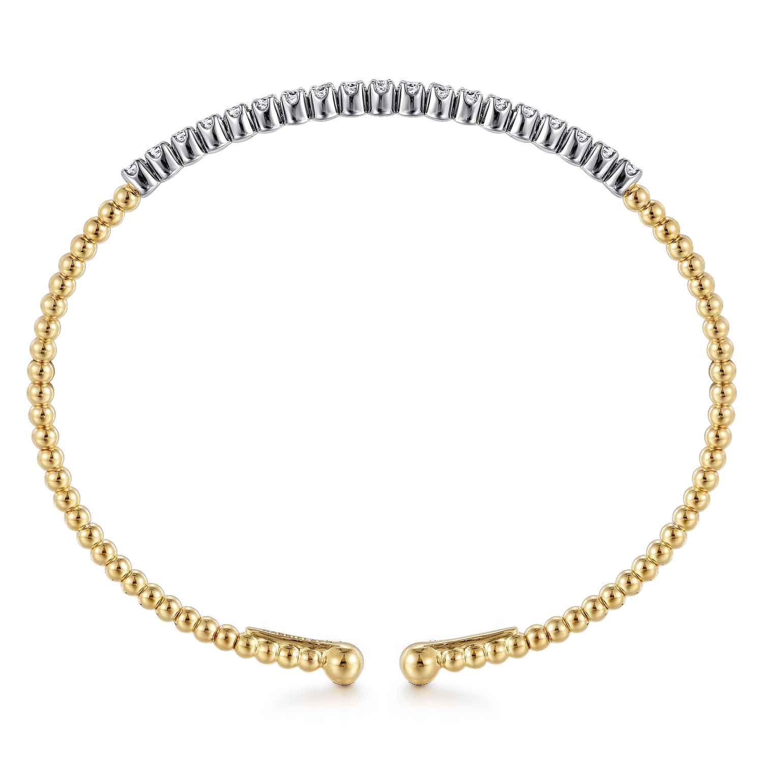 Bujukan Diamond Cuff Bracelet in 14K White/Yellow Gold, photograph 3