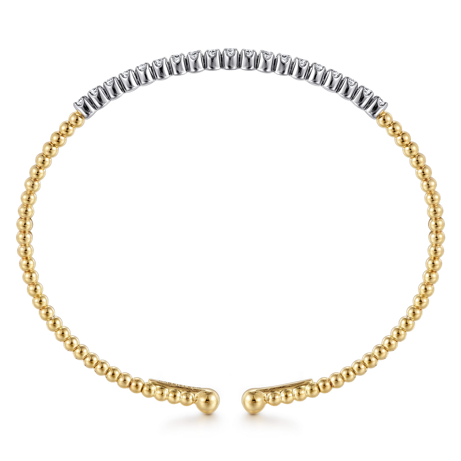 Bujukan Diamond Cuff Bracelet in 14K White/Yellow Gold, photograph 3