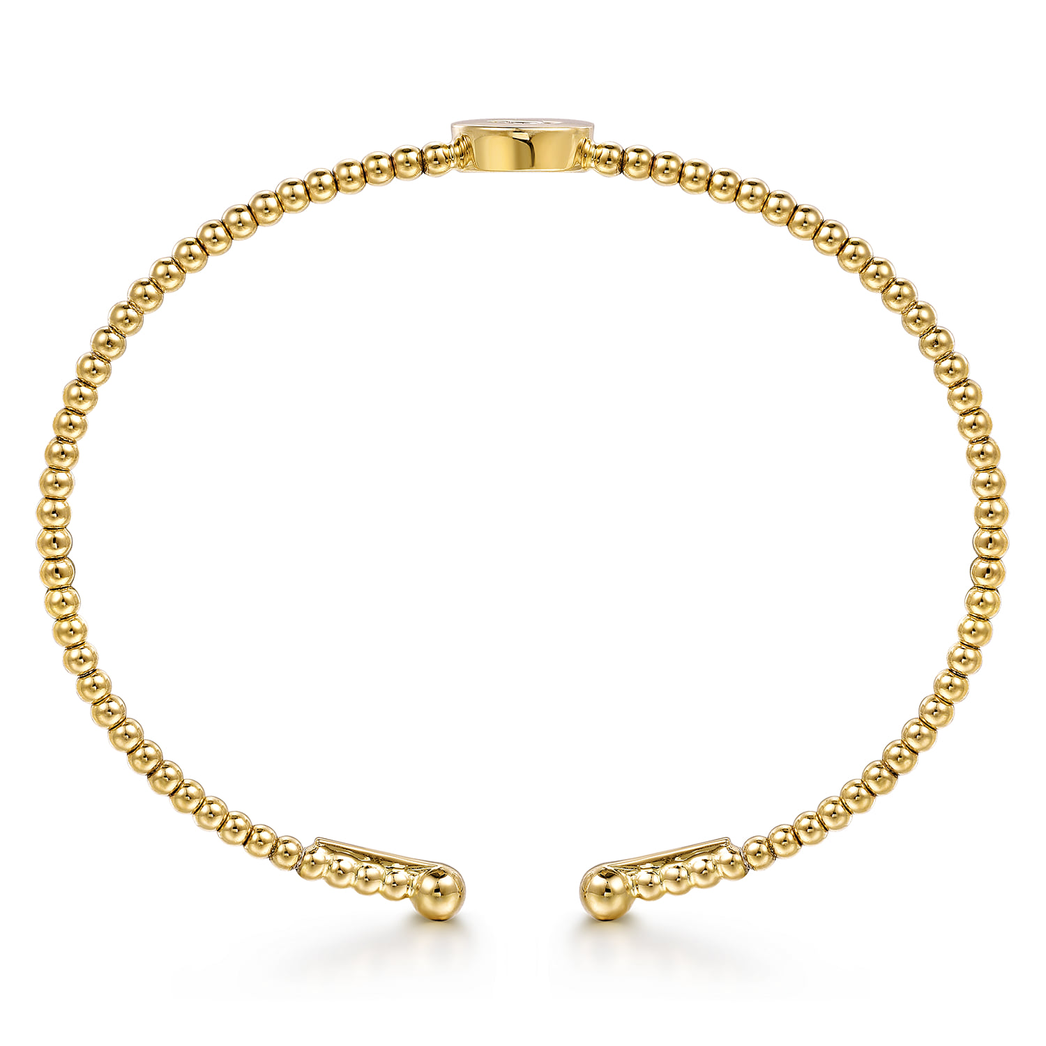 C Initial Diamond Bujukan Cuff Bracelet in 14K Yellow Gold, photograph 3