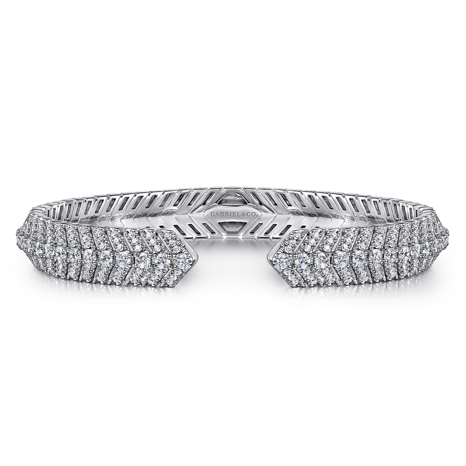 Open Chevron Diamond Bangle
