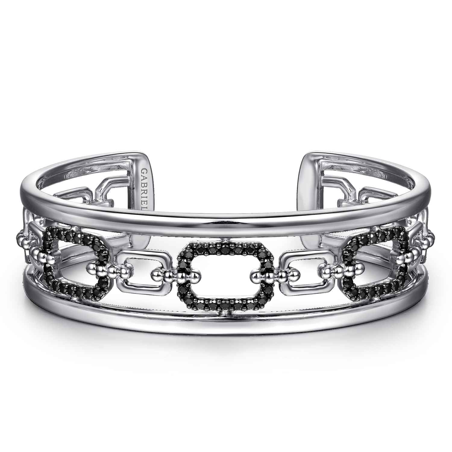 Black Spinel Bujukan Link Chain Cuff Bracelet