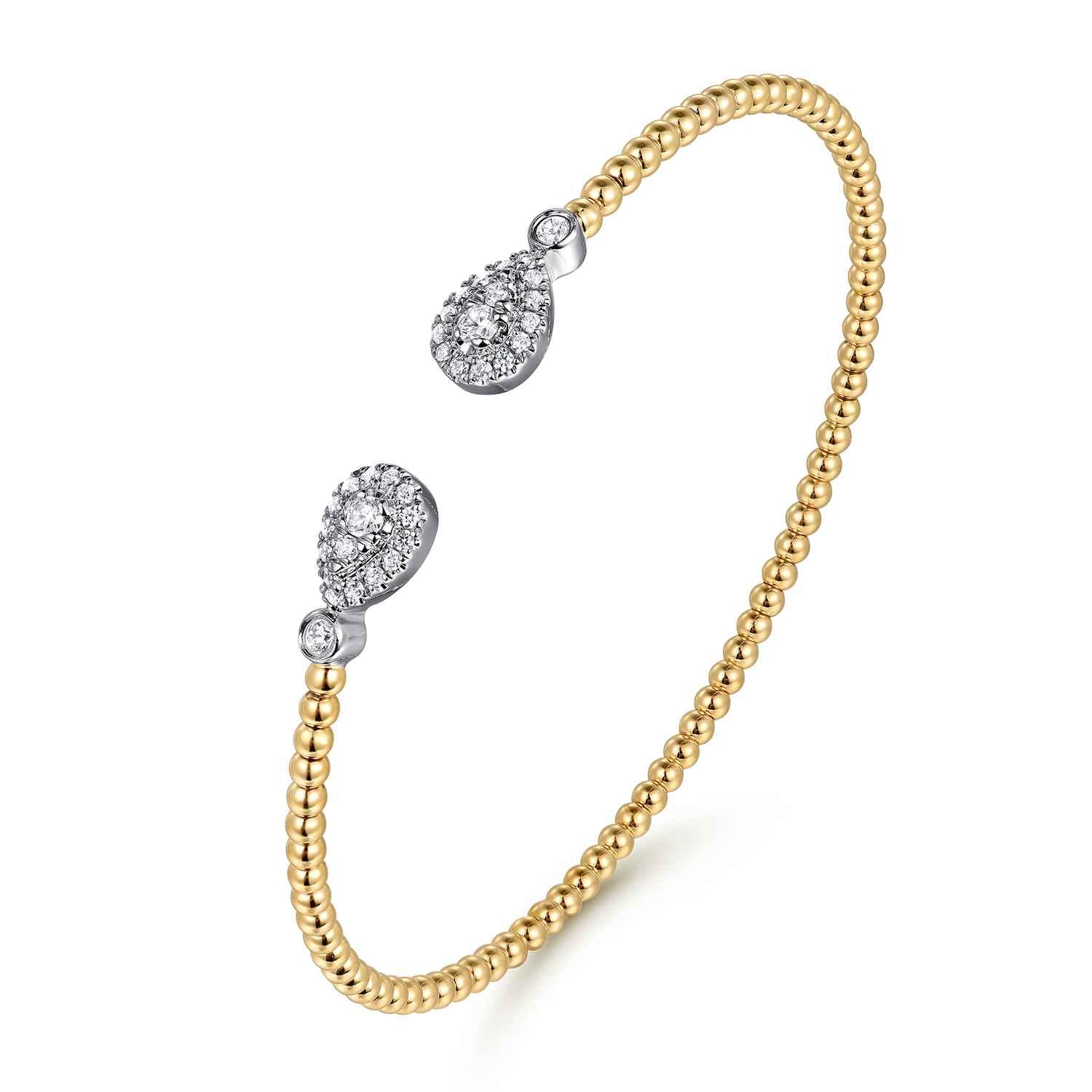 Diamond Bujukan Bangle in 14K White/Yellow Gold, photograph 2