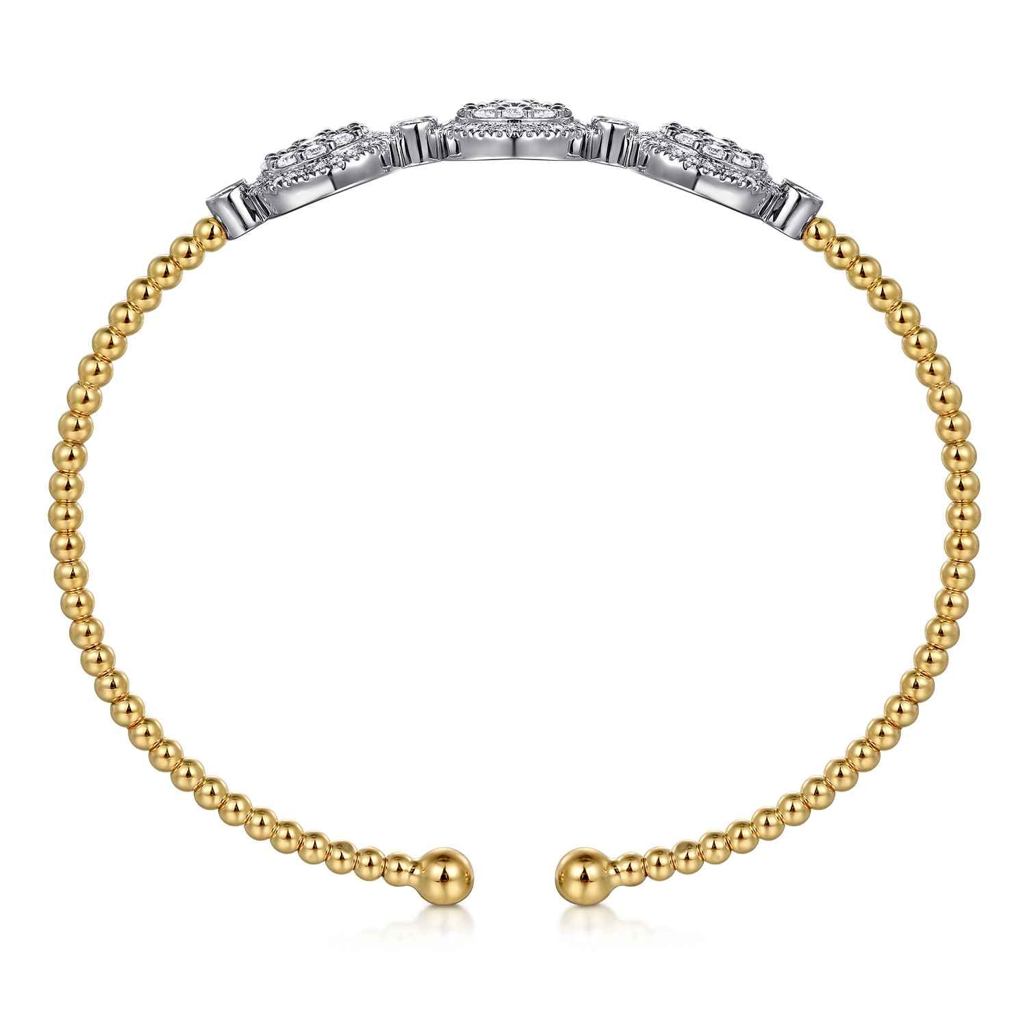 Diamond Bujukan Bangle in 14K White/Yellow Gold, photograph 3