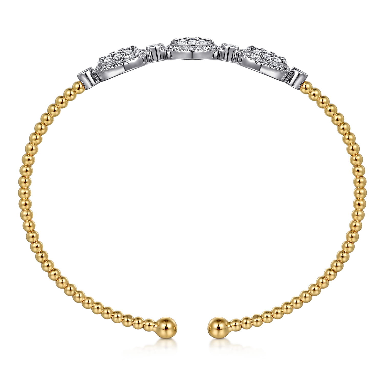 Diamond Bujukan Bangle in 14K White/Yellow Gold, photograph 3