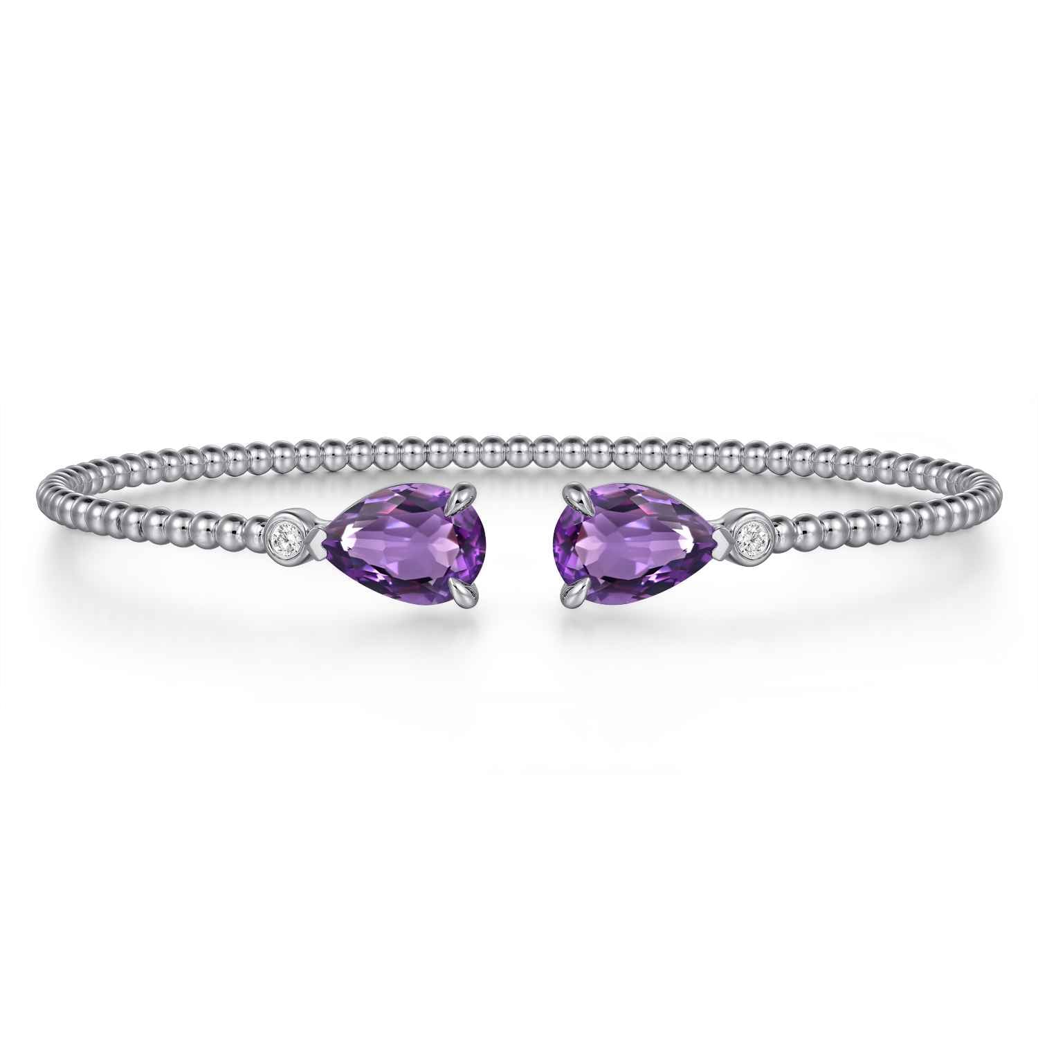Diamond and Swiss Blue Topaz Bangle