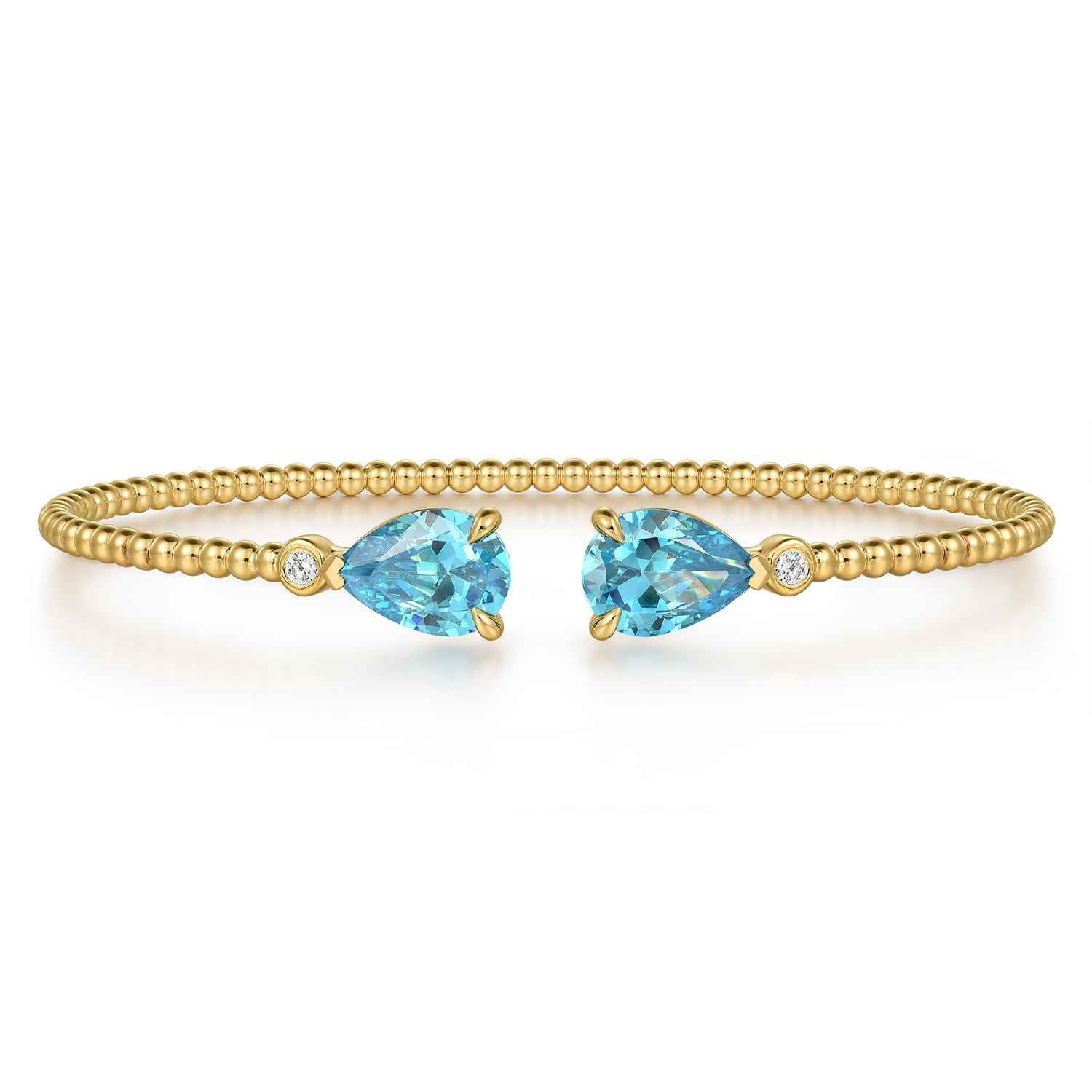 Diamond and Pear Shape Blue Topaz Bujukan Bangle