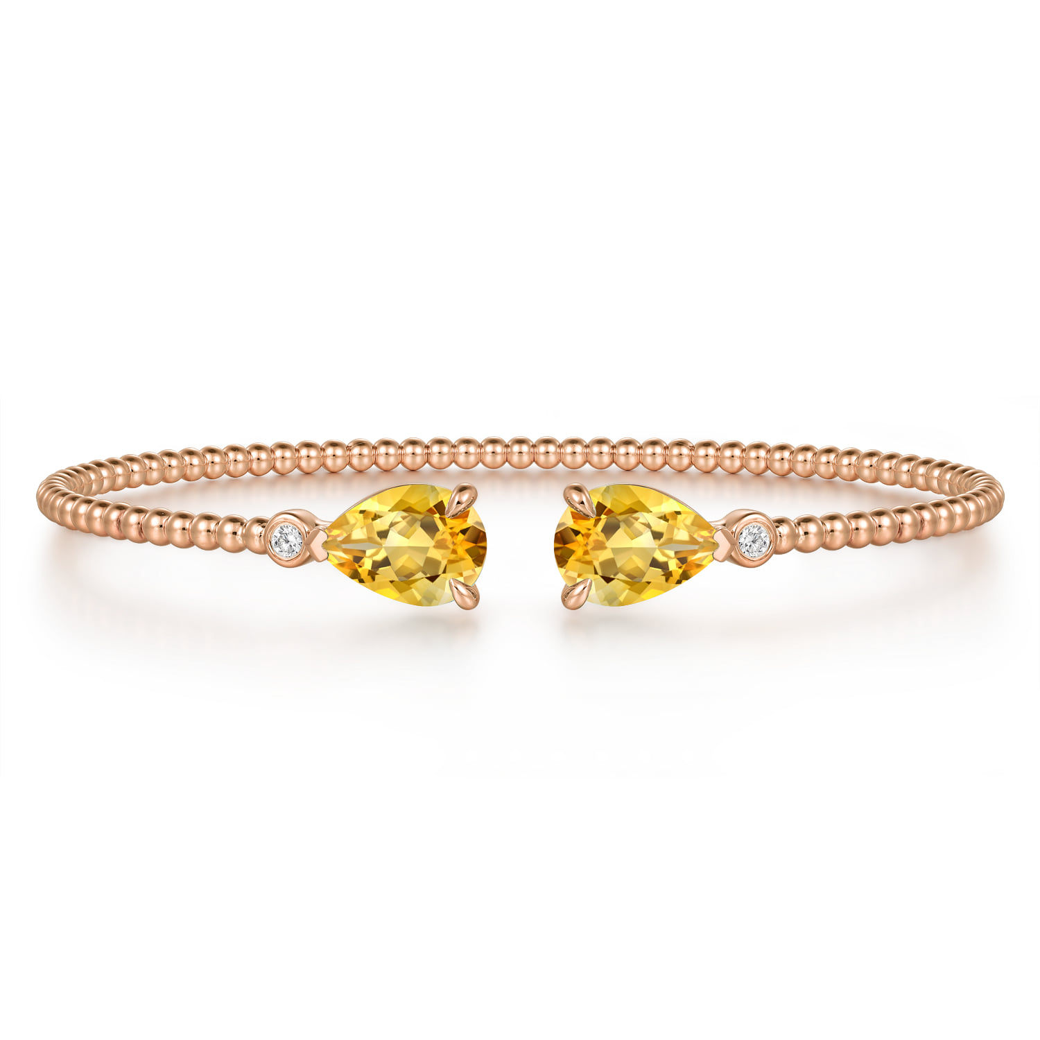 Diamond and Pear Shape Citrine Bujukan Bangle
