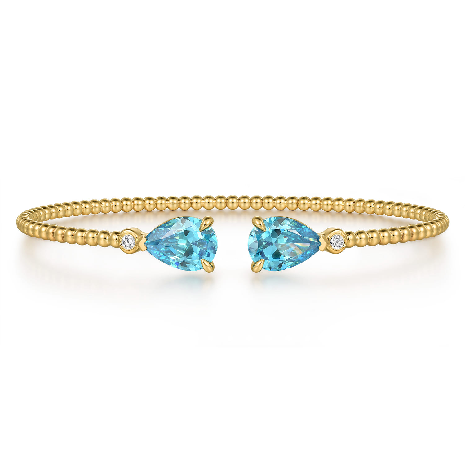 Diamond and Pear Shape Blue Topaz Bujukan Bangle