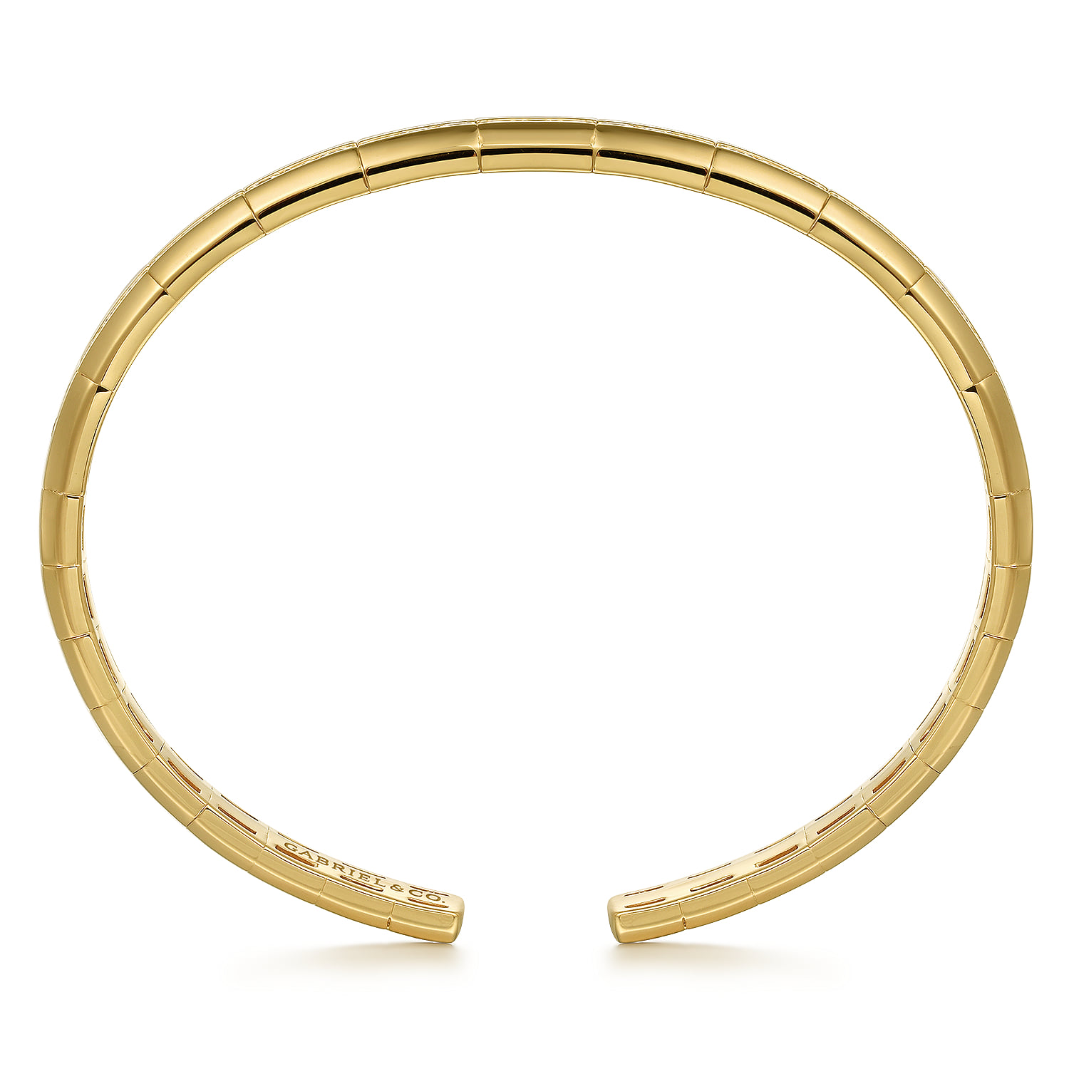 Diamond Cuff Bangle in 14K Yellow Gold, photograph 3