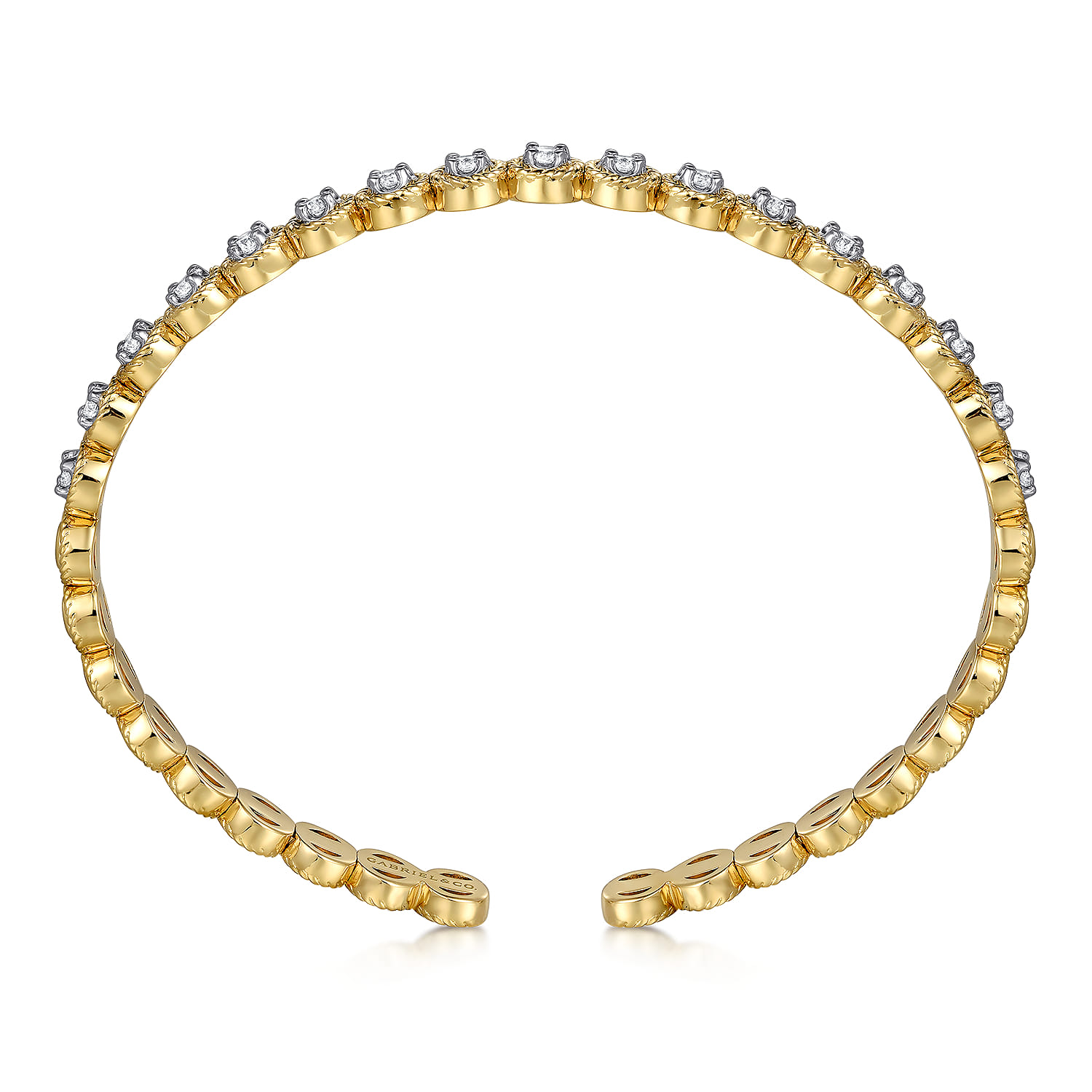 Diamond Rope Bangle in 14K White/Yellow Gold, photograph 3