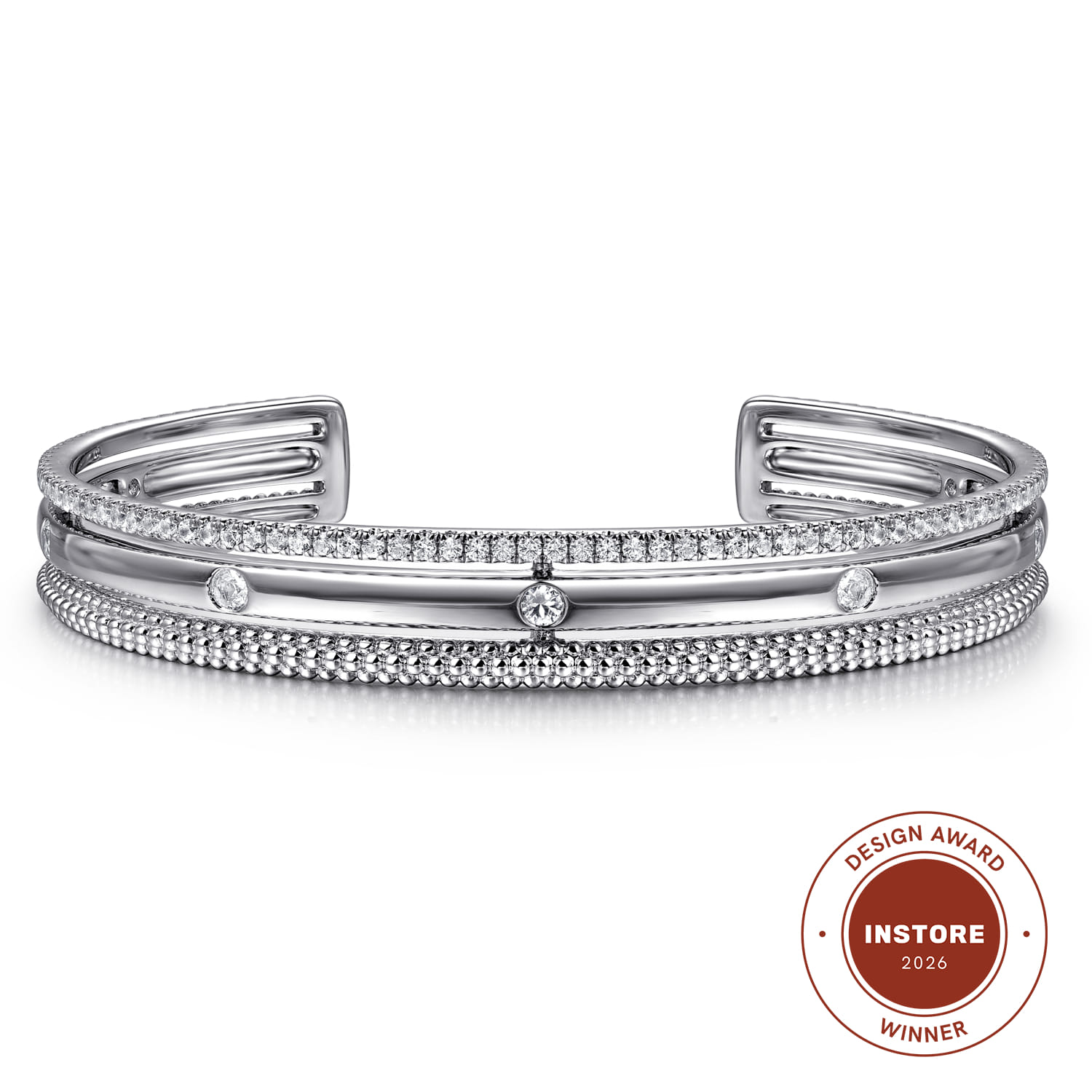 Bujukan White Sapphire Multi Row Cuff