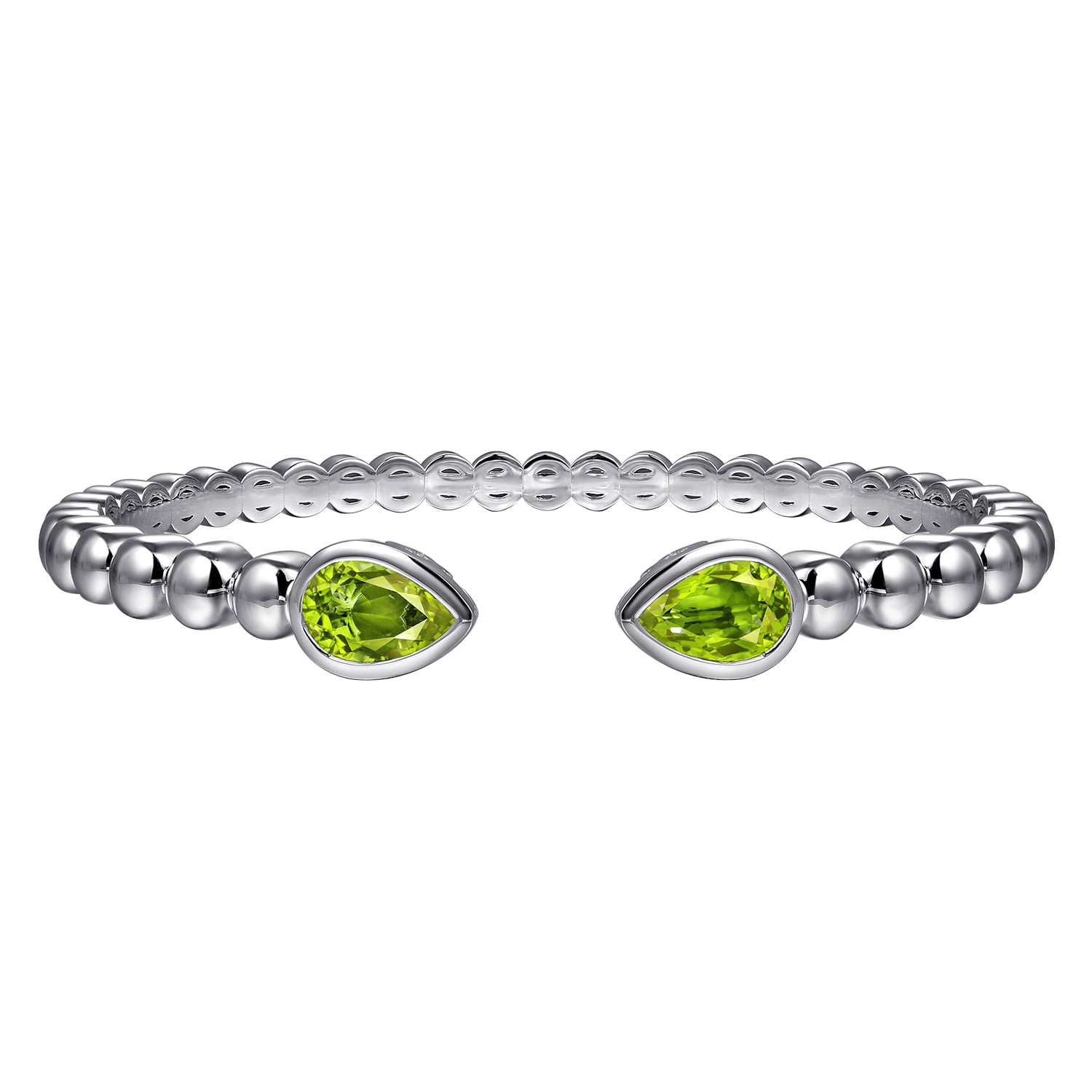 Bujukan and Pear Shape Peridot Split Bangle Bracelet