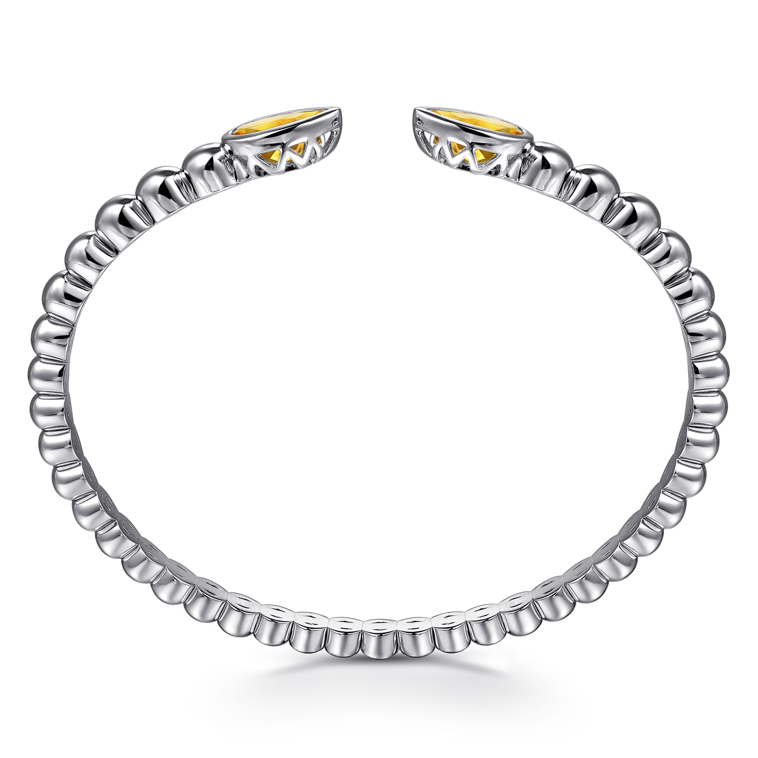Bujukan and Pear Shape Citrine Split Bangle Bracelet in Sterling Silver, photograph 3