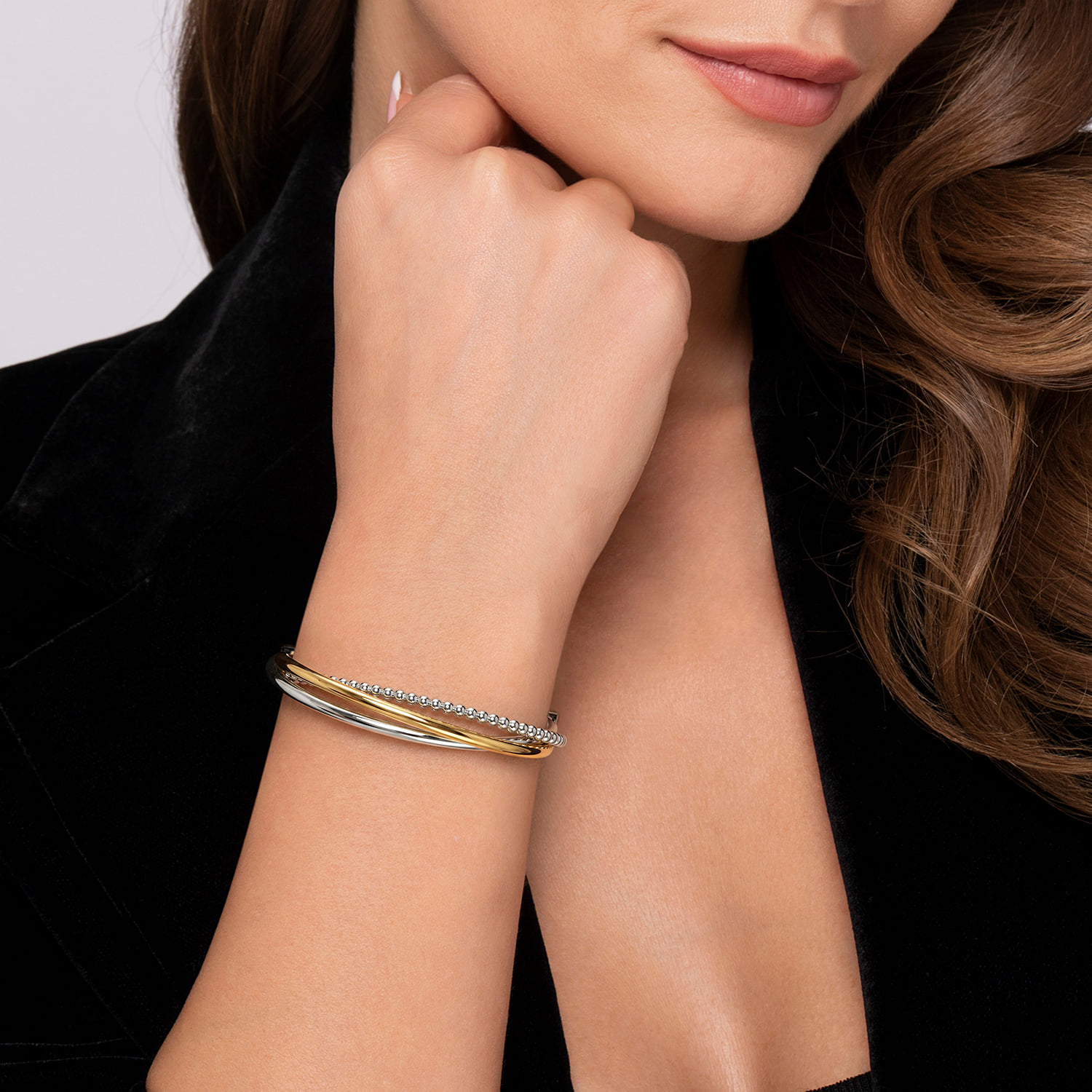 and Bujukan Twisted Cuff Bangle Bracelet in 14K Yellow Gold, photograph 4