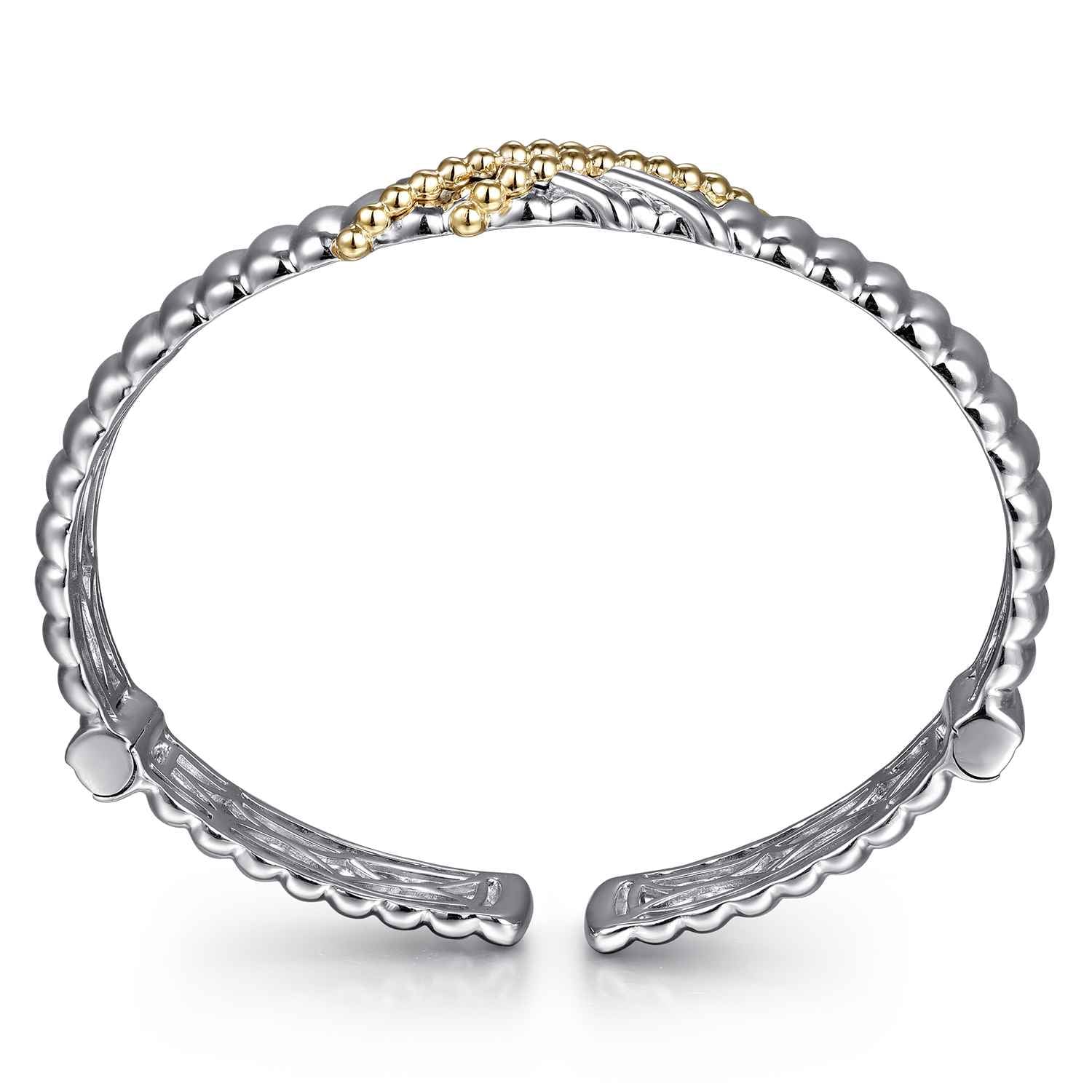 and Bujukan Shrimp Criss Cross Bangle Bracelet in 14K Yellow Gold, photograph 3