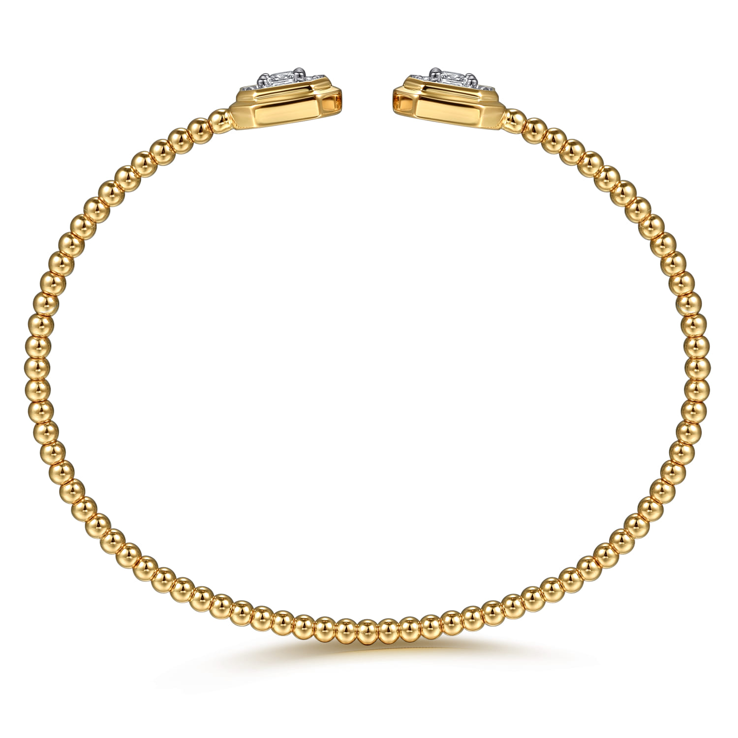 Bujukan Baguette and Diamond Split Bangle Bracelet in 14K Yellow Gold, photograph 3