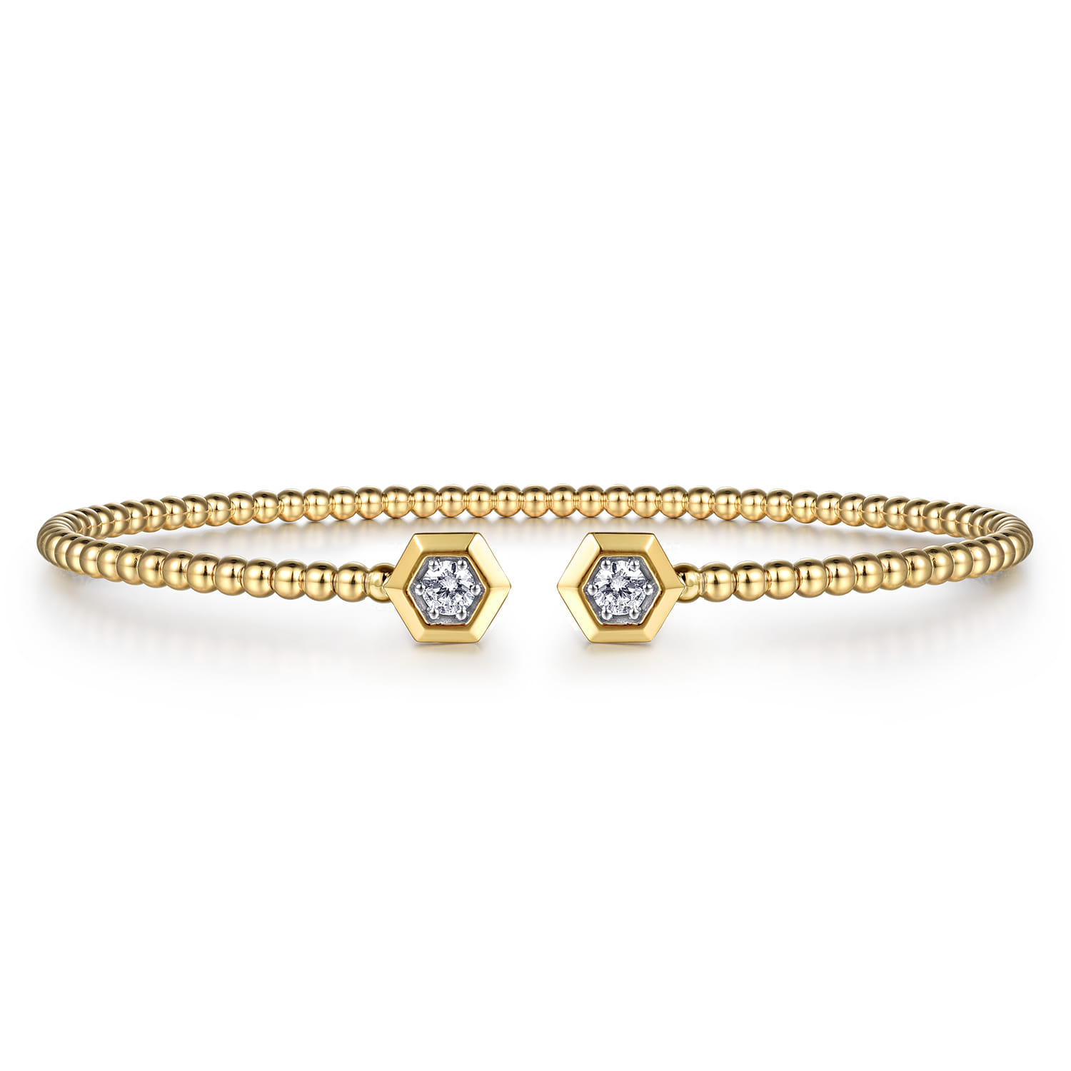 Bujukan Beads and Diamond Split Bangle Bracelet