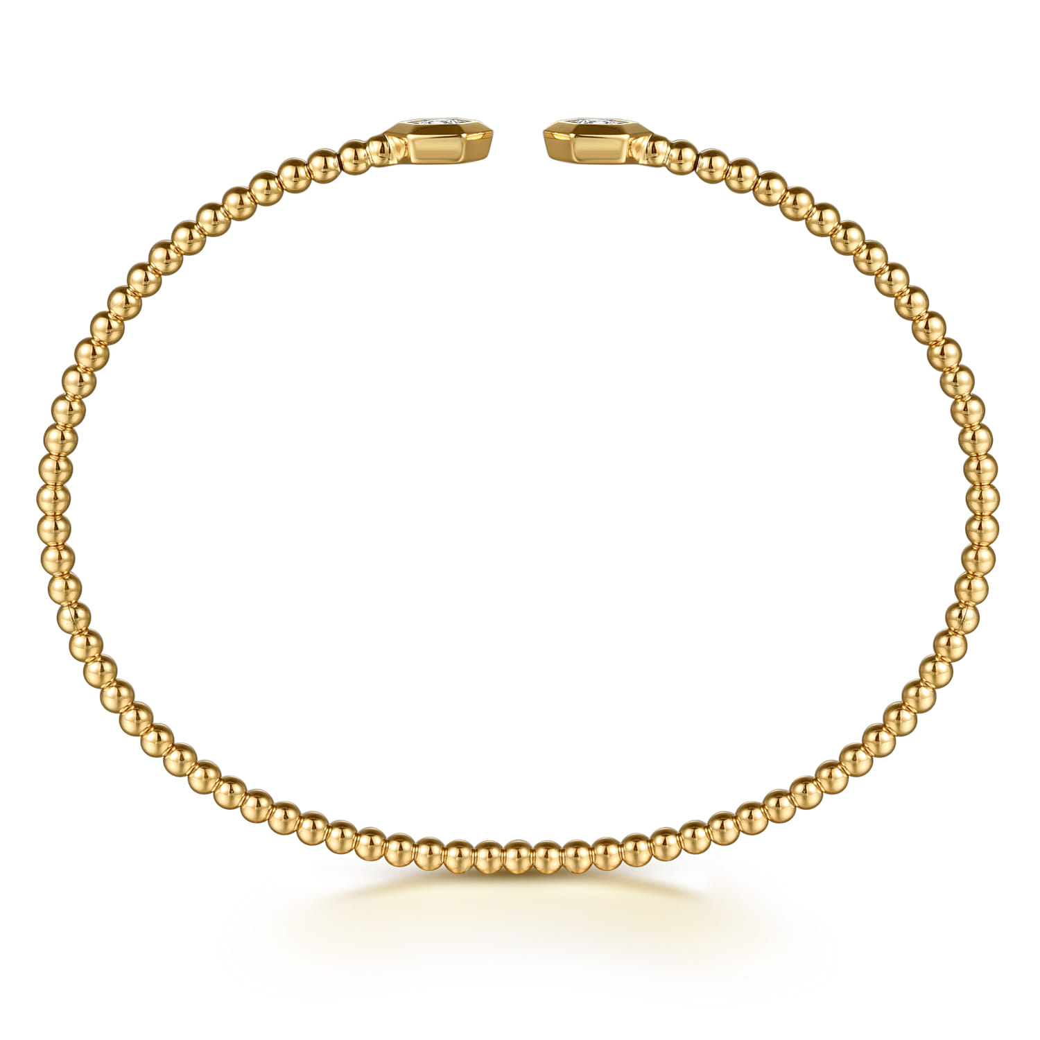 Bujukan Beads and Diamond Split Bangle Bracelet in 14K Yellow Gold, photograph 3