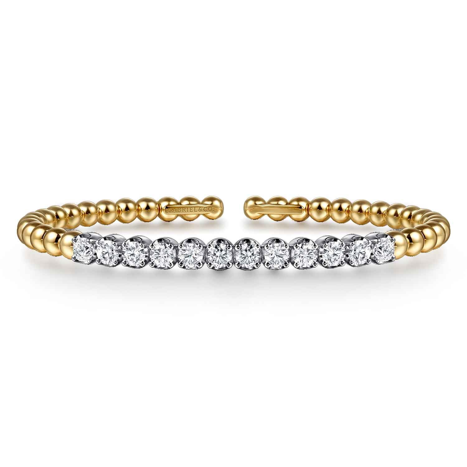 Bujukan Beads and Diamond Split Bangle Bracelet