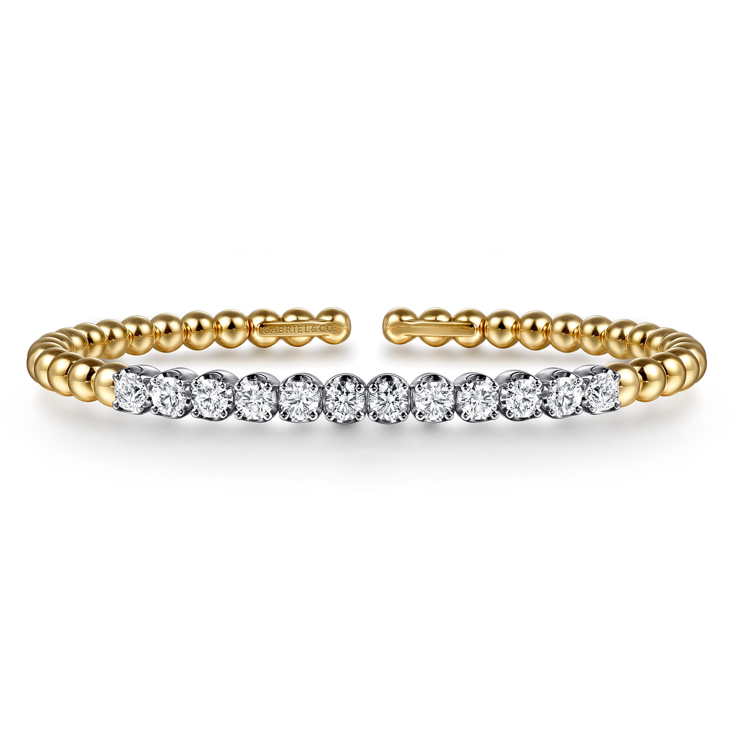 Bujukan Beads and Diamond Split Bangle Bracelet