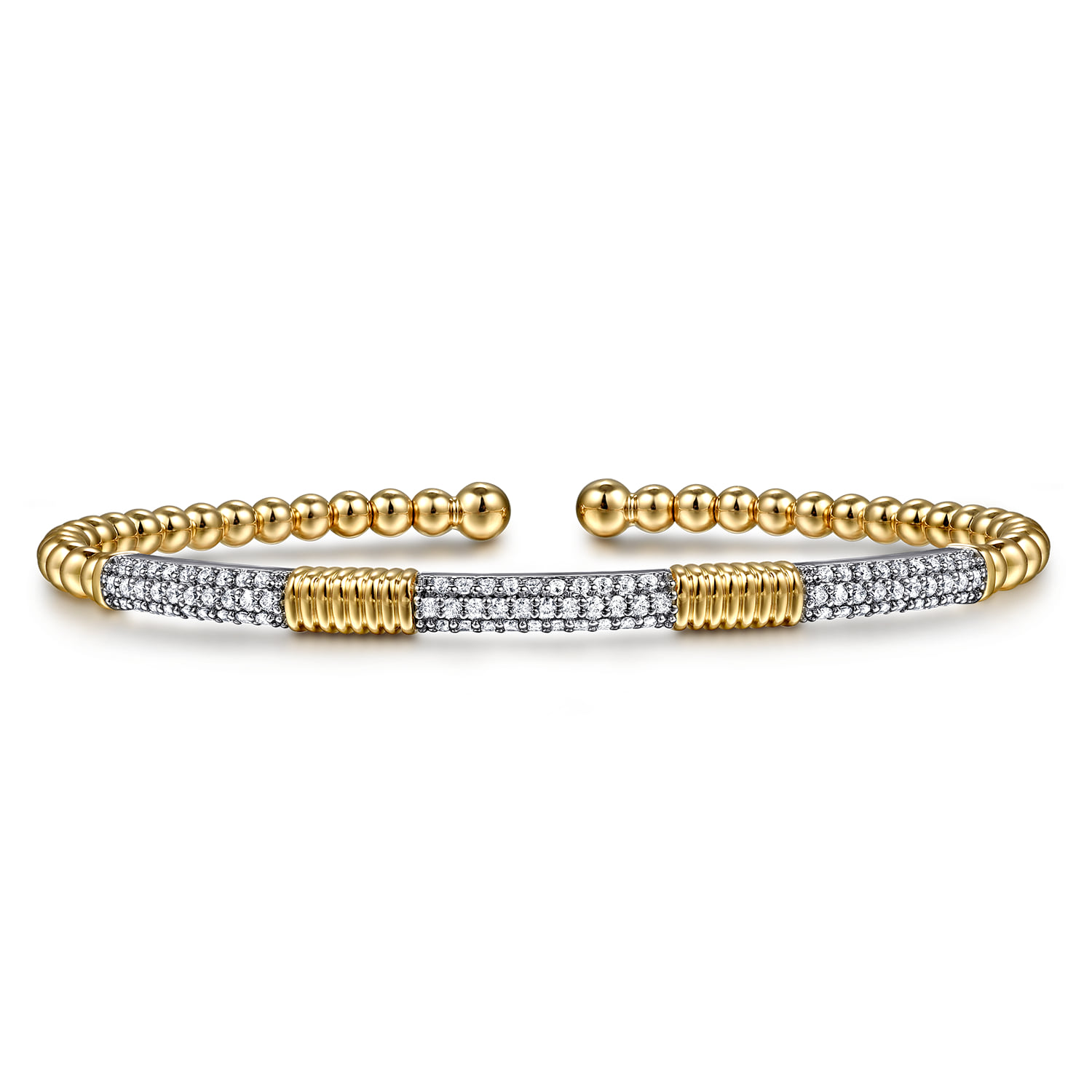 Bujukan Beads and Diamond Station Split Bangle Bracelet