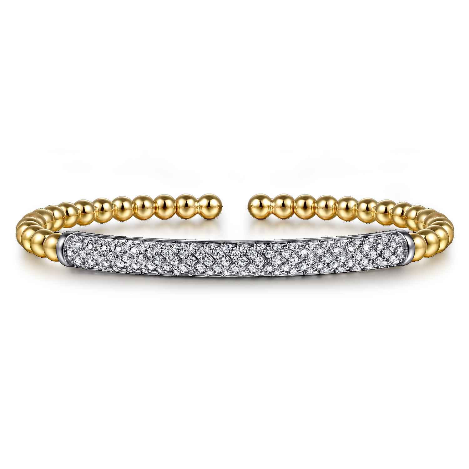 Bujukan Beads and Diamond Split Bangle Bracelet