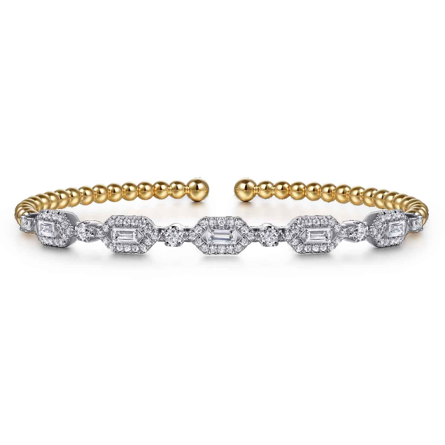 Bujukan Beads and Diamonds Split Bangle Bracelet