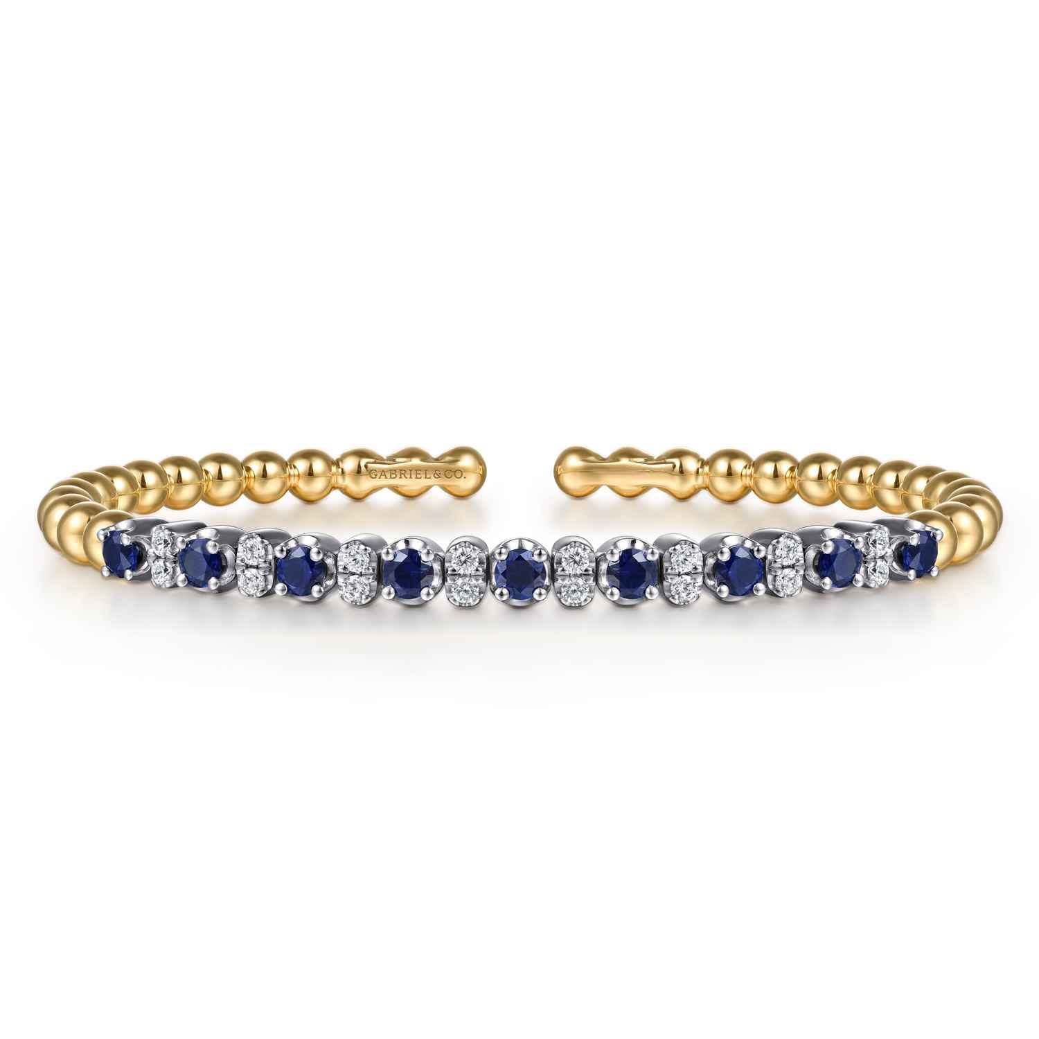 Bujukan Diamond and Sapphire Split Bangle Bracelet