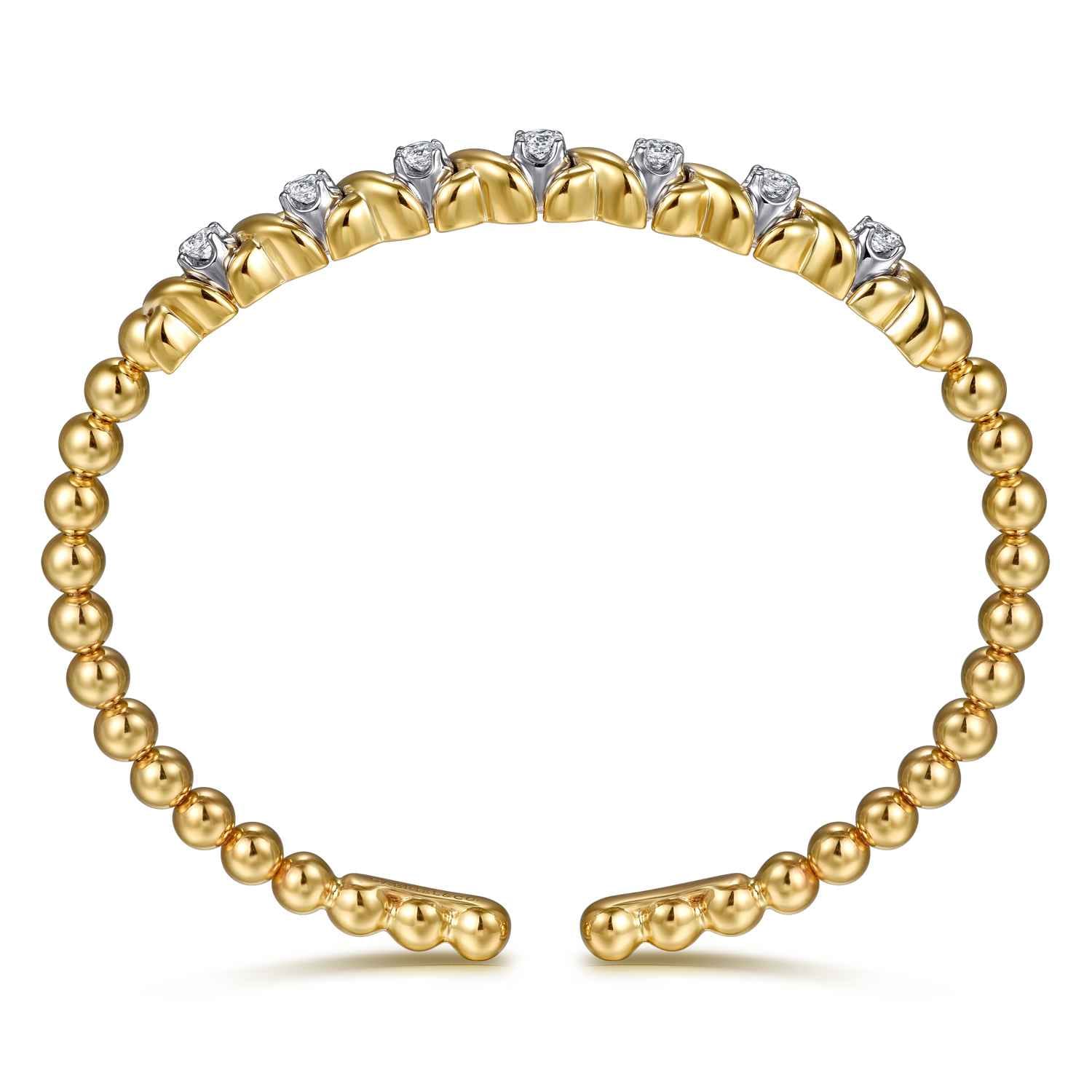 Bujukan Diamond Split Bangle Bracelet in 14K White/Yellow Gold, photograph 3