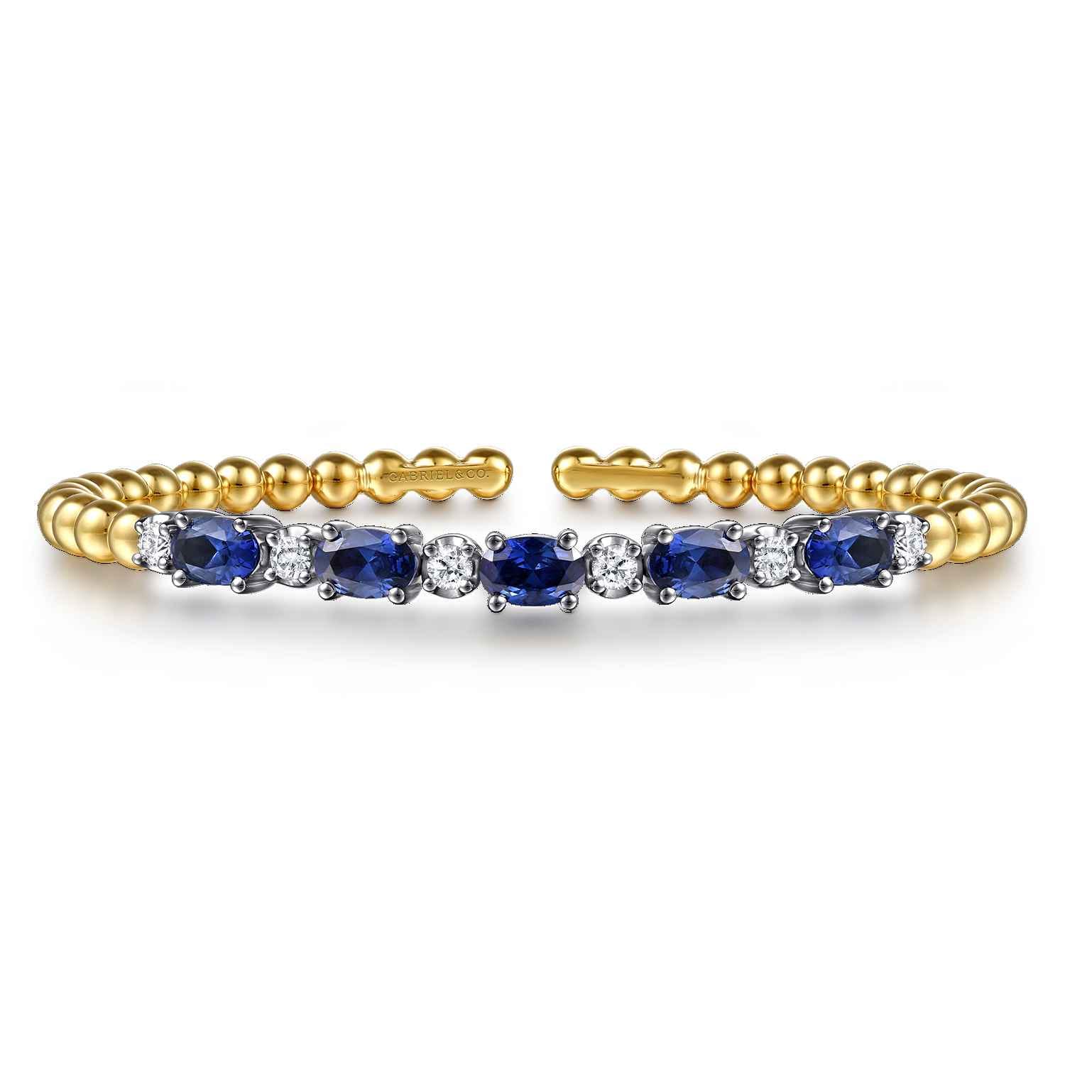 Bujukan Diamond and Sapphire Split Bangle Bracelet