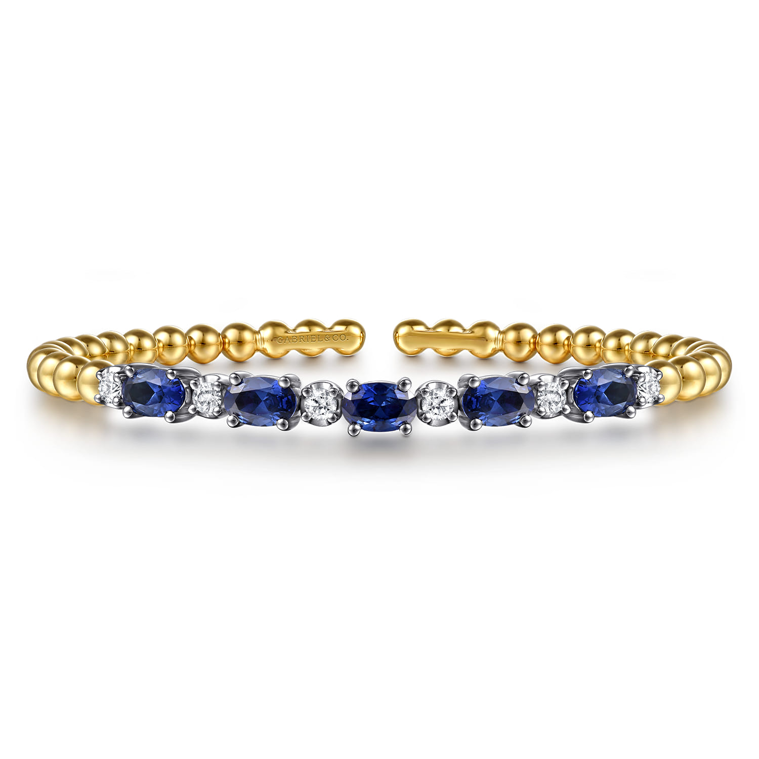 Bujukan Diamond and Sapphire Split Bangle Bracelet