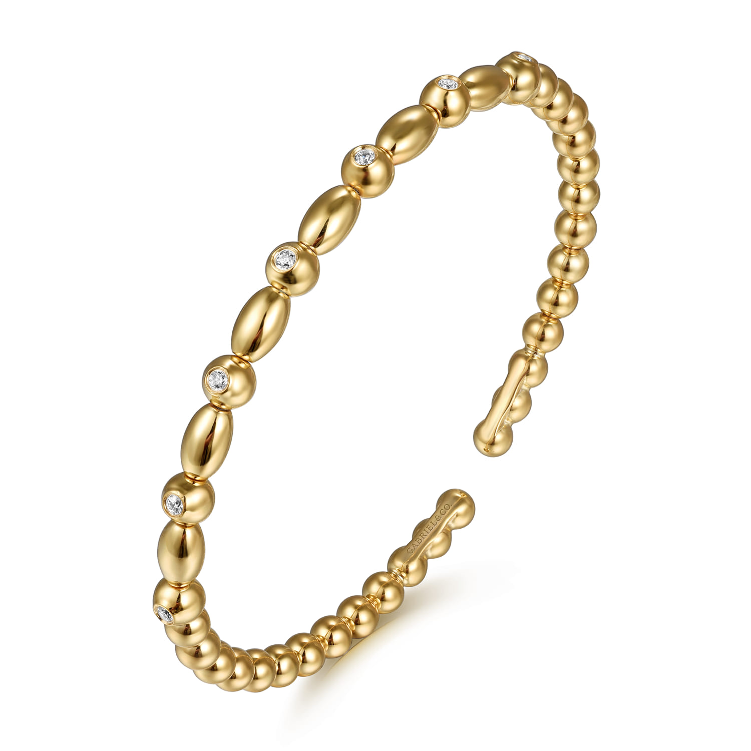 Diamond Bangle in 14K Yellow Gold, photograph 2