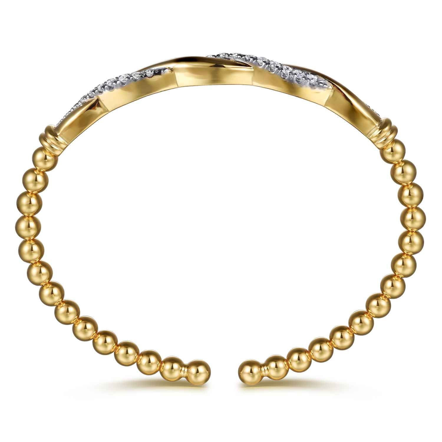 Bujukan Diamond Twist Split Bangle Bracelet in 14K Yellow Gold, photograph 3