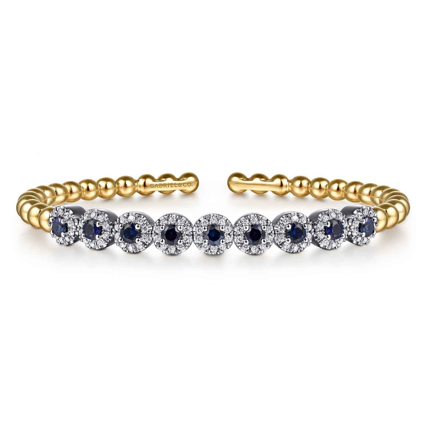 Bujukan Diamond and Sapphire Split Bangle Bracelet