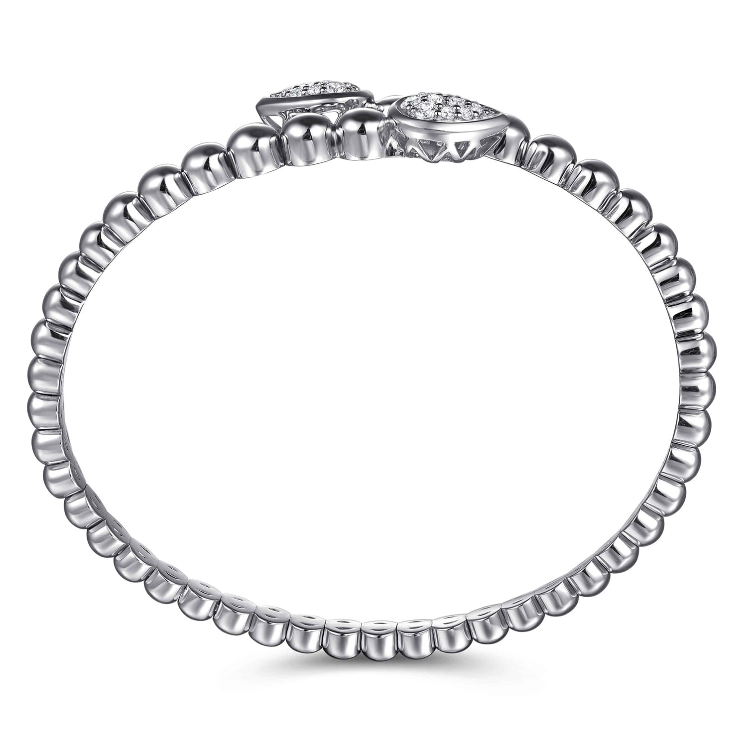 Bujukan White Sapphire Bypass Bangle Bracelet in Sterling Silver, photograph 3