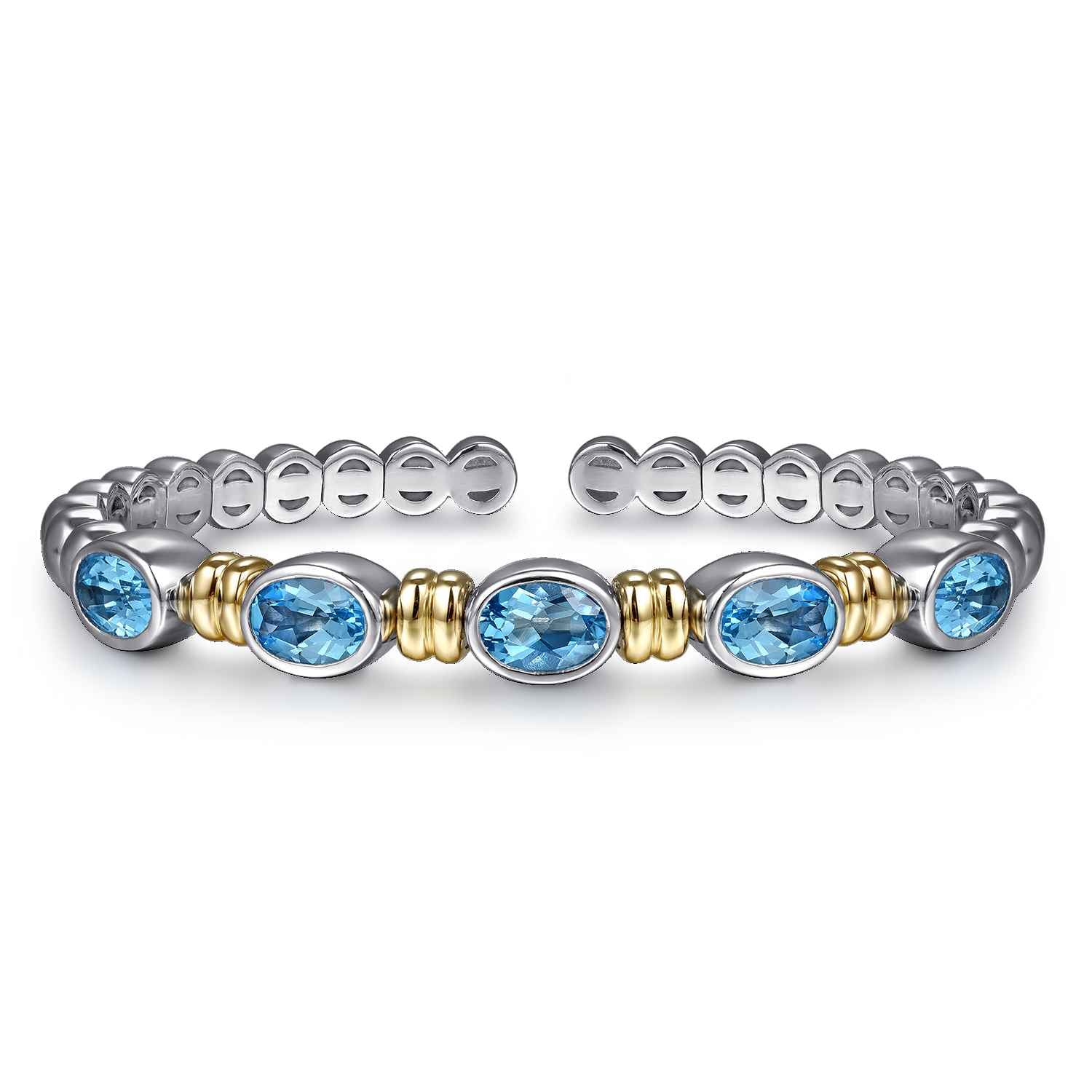 and Bujukan Blue Topaz Open Bangle Bracelet