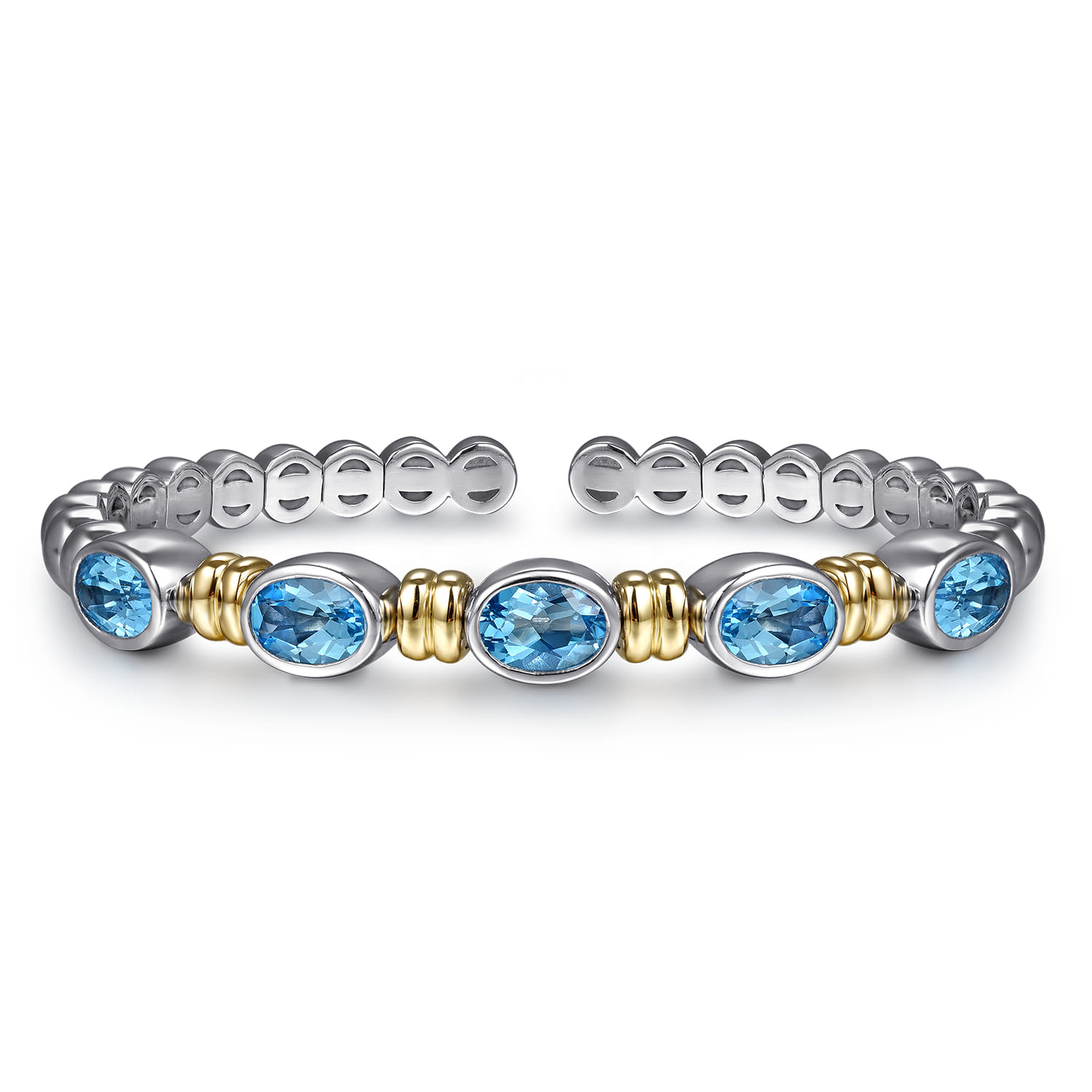 and Bujukan Blue Topaz Open Bangle Bracelet