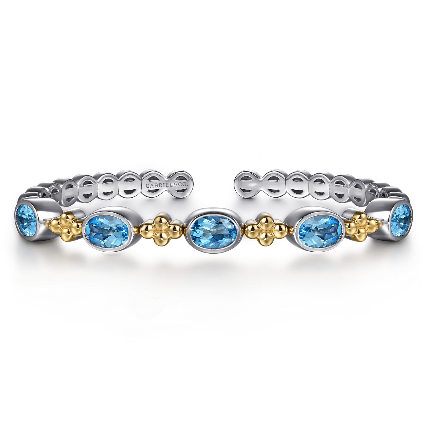 and Bujukan Blue Topaz Open Bangle Bracelet