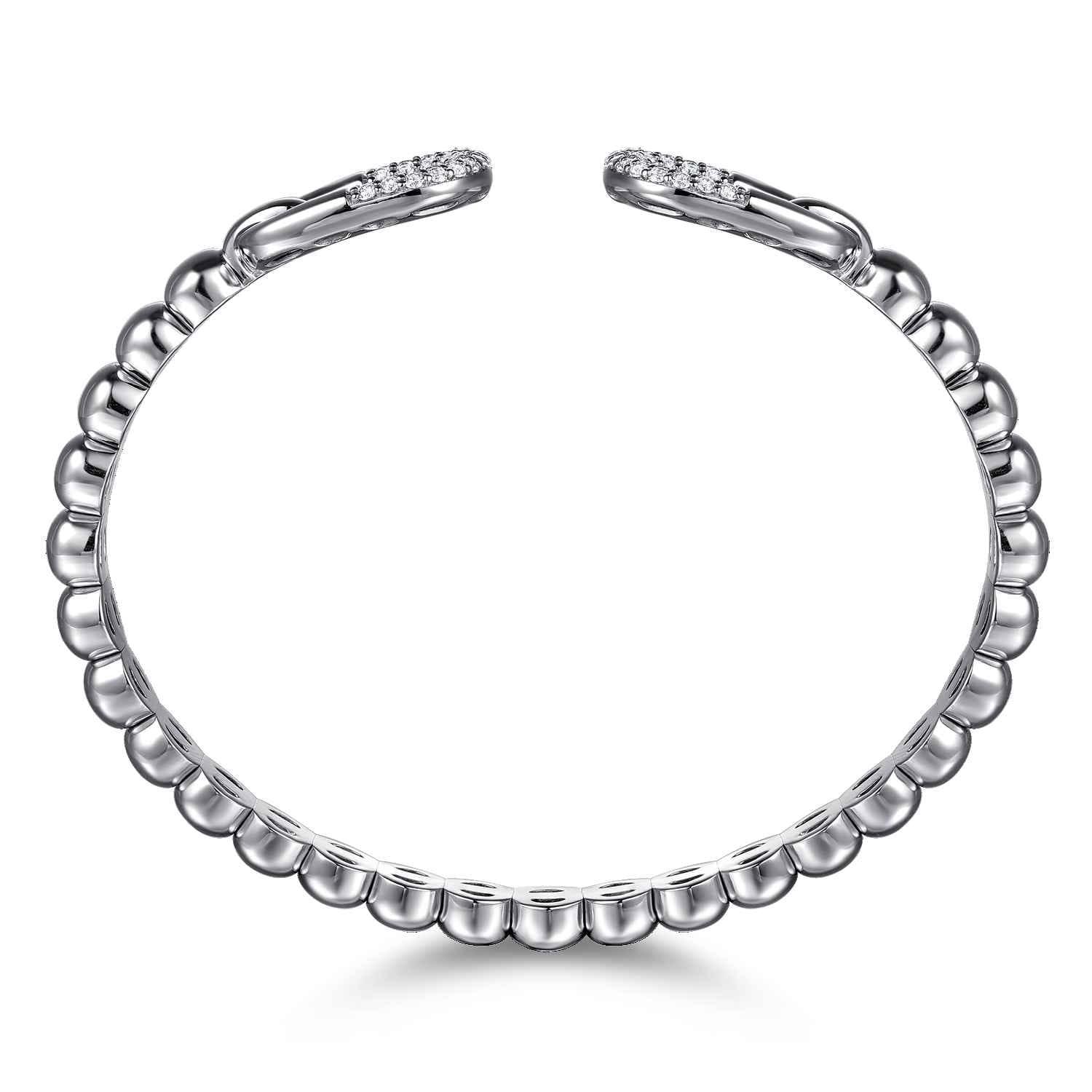 Bujukan and White Sapphire Open Bangle Bracelet in Sterling Silver, photograph 3