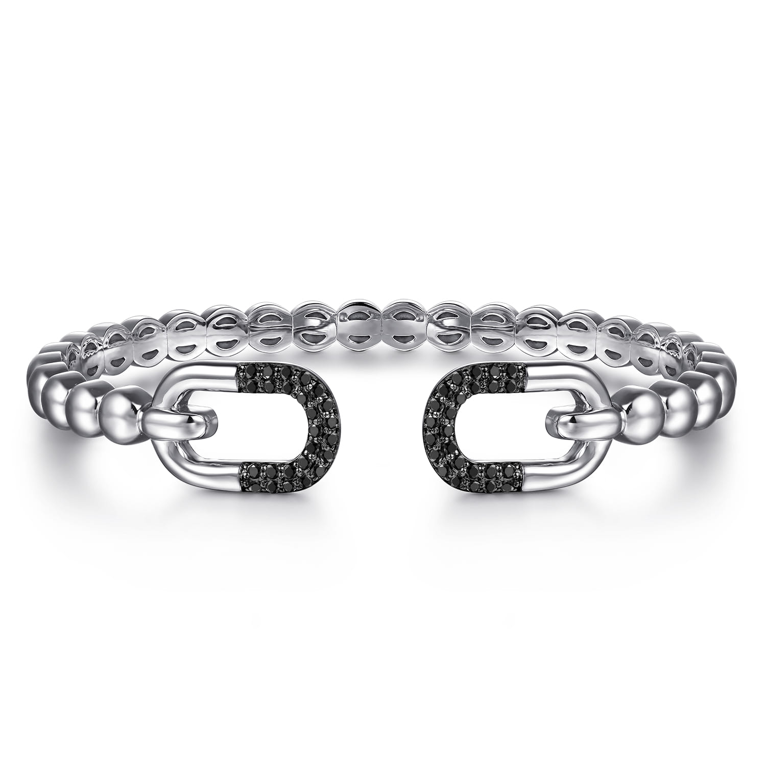 Bujukan and Black Spinel Open Bangle Bracelet