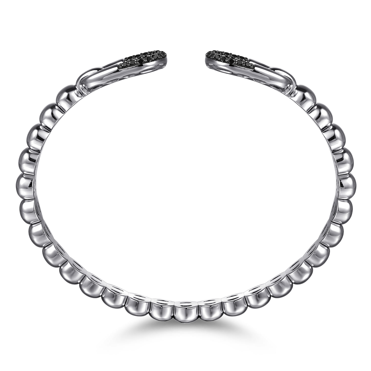 Bujukan and Black Spinel Open Bangle Bracelet in Sterling Silver, photograph 3