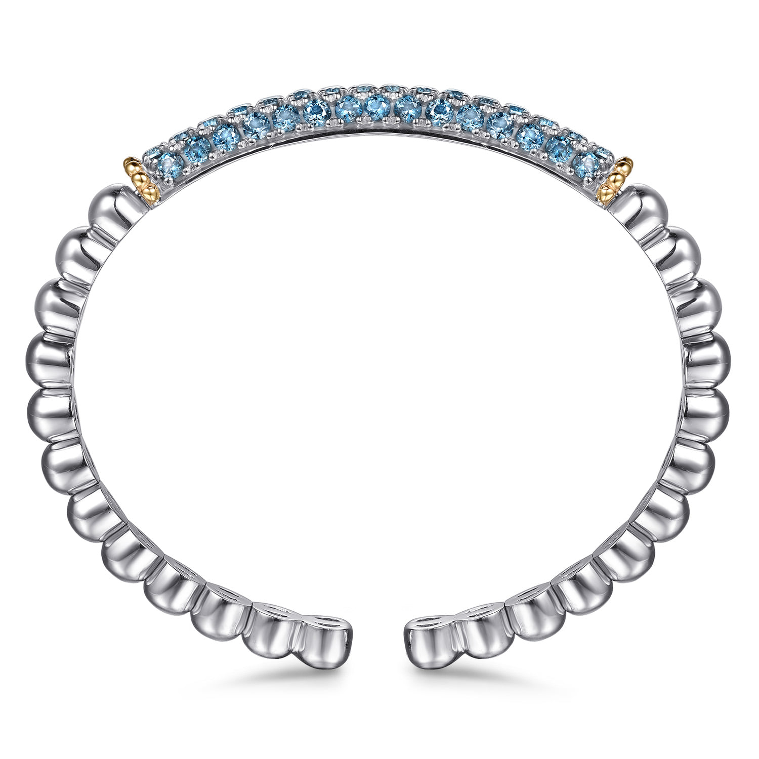 and Bujukan and London Blue Topaz Bangle Bracelet in 14K Yellow Gold, photograph 3