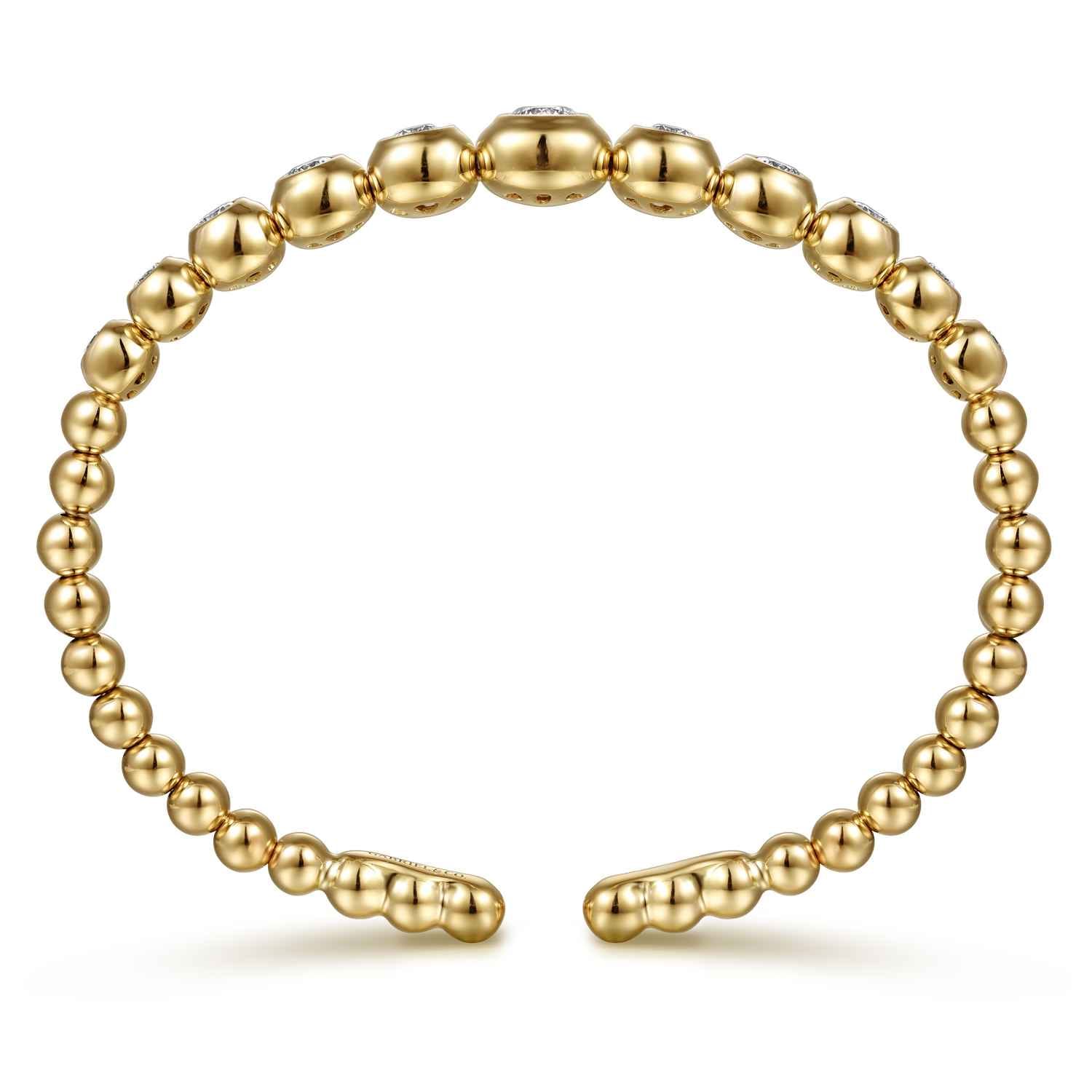 Bujukan and Graduating Diamond Split Bangle Bracelet in 14K Yellow Gold, photograph 3