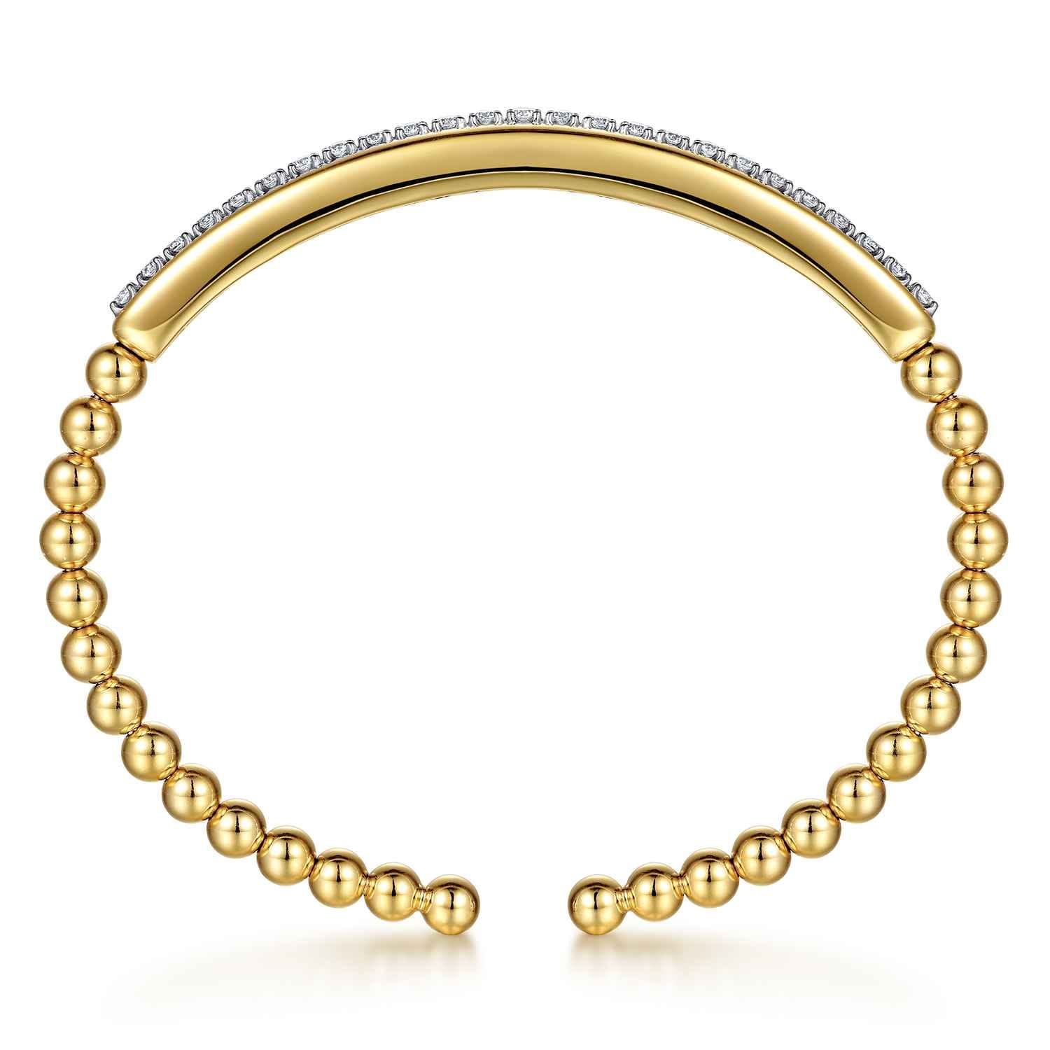 Bujukan and Diamond Split Bangle Bracelet in 14K White/Yellow Gold, photograph 3