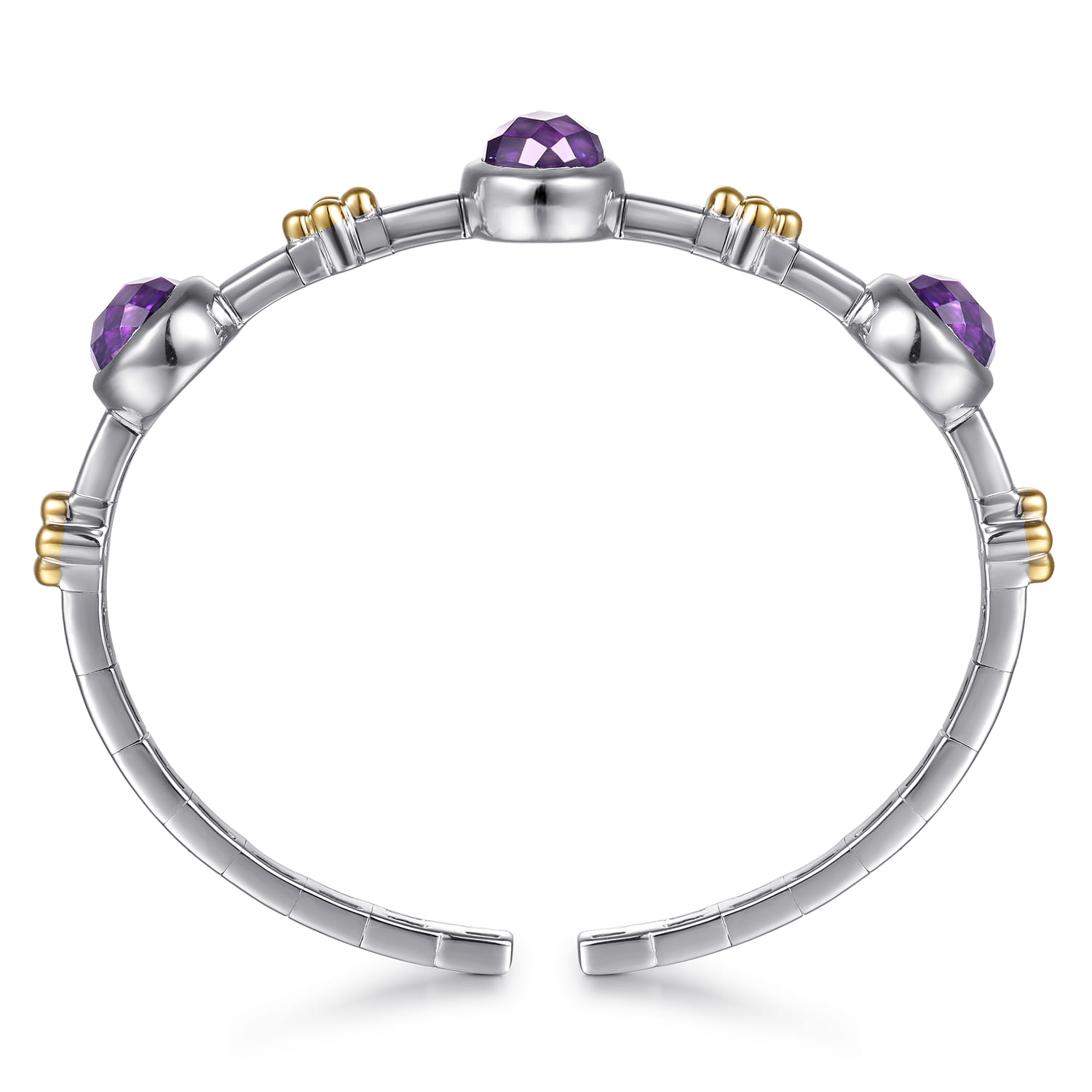 and Bujukan Round Amethyst Station Bangle in 14K Yellow Gold, photograph 3