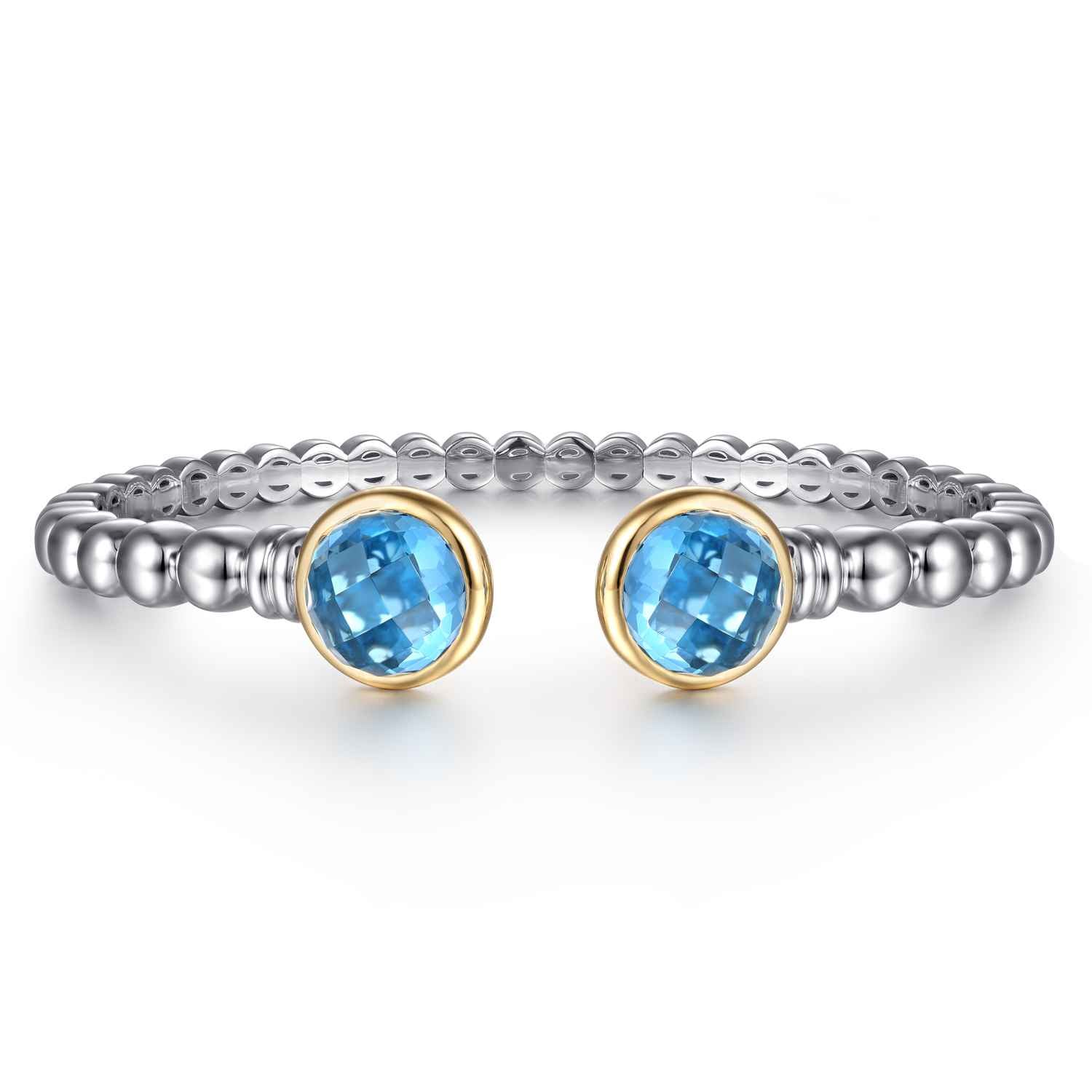 and Bujukan Round Blue Topaz Bangle Bracelet