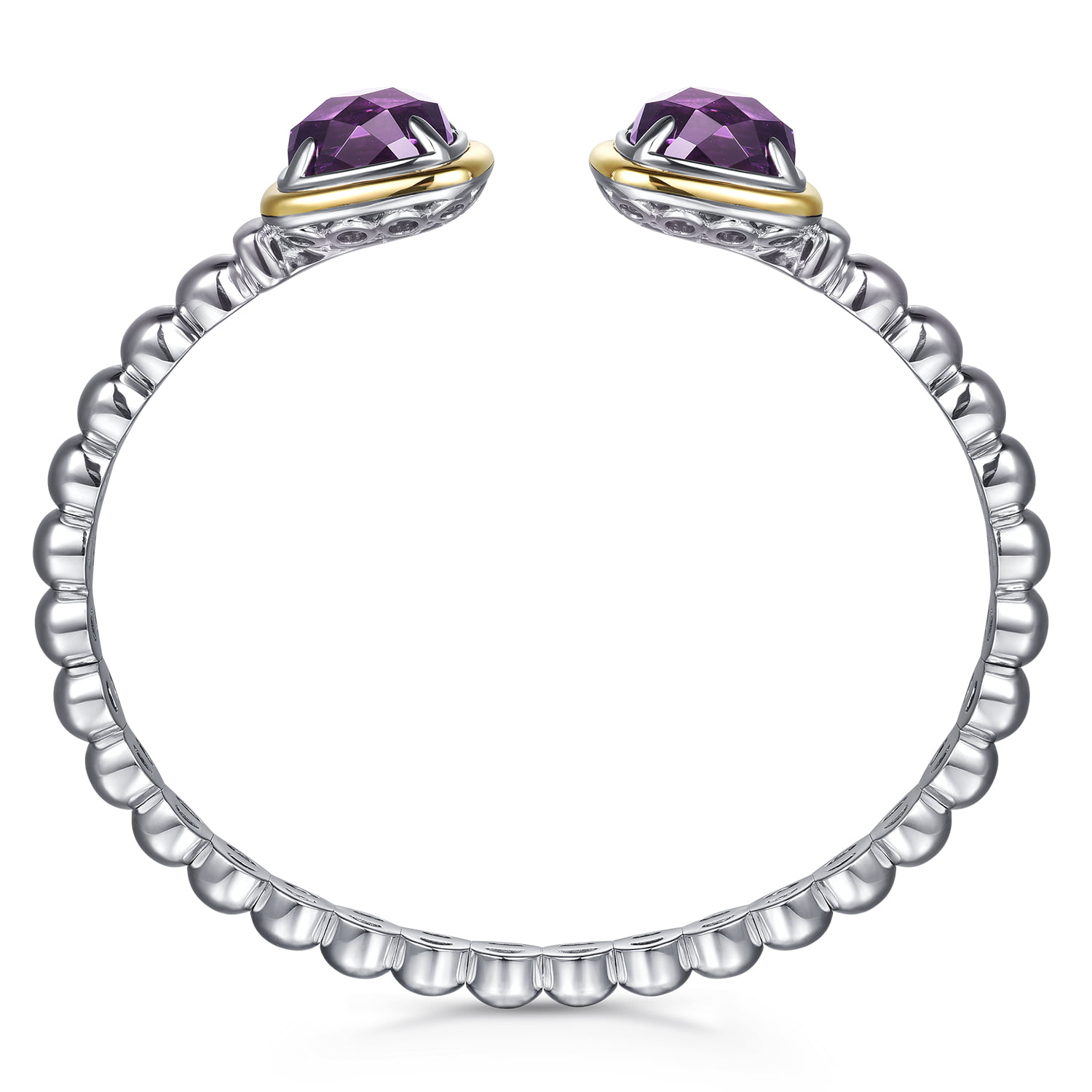 and Bujukan Cushion Amethyst Bangle in 14K Yellow Gold, photograph 3