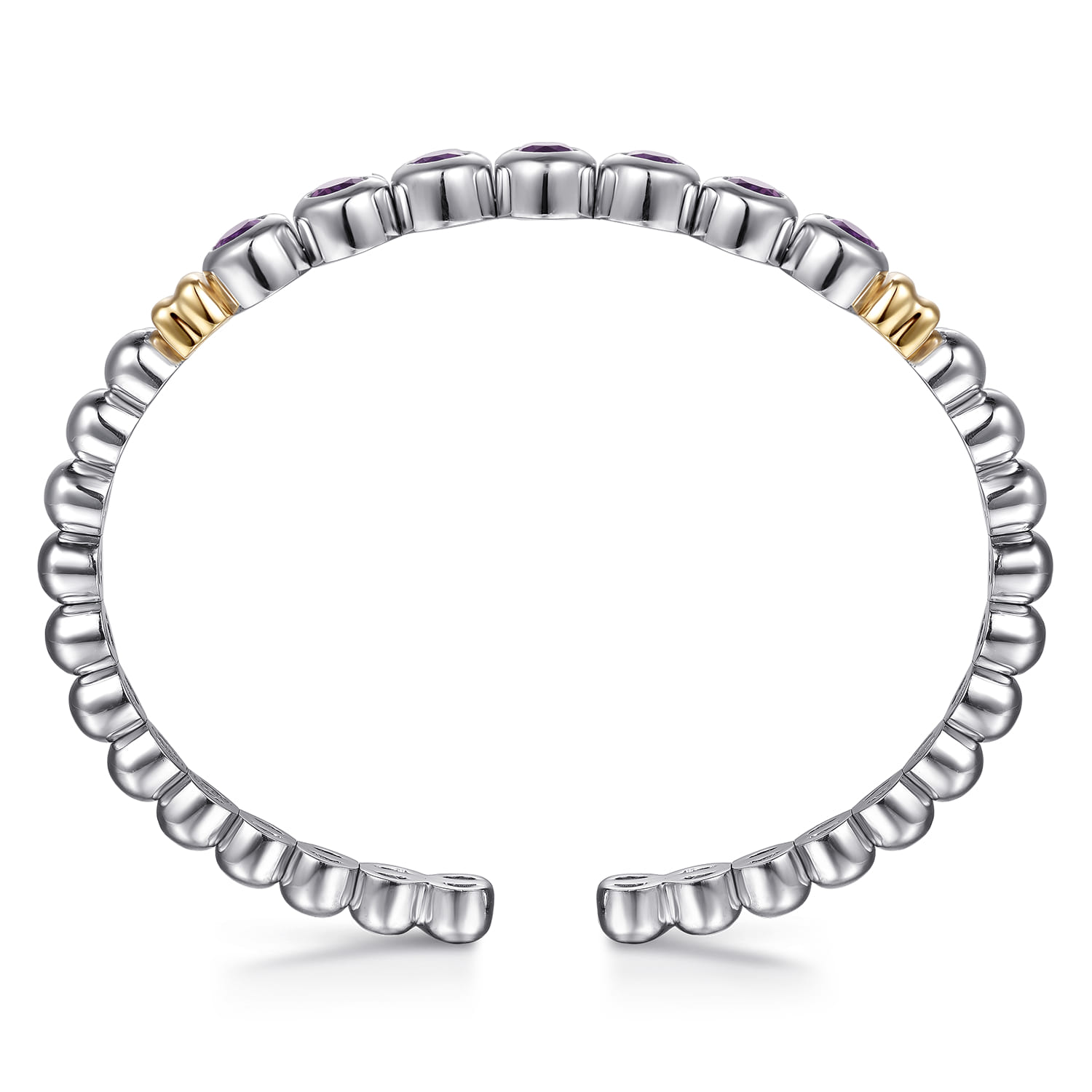 and Bujukan Round Amethyst Bangle in 14K Yellow Gold, photograph 3